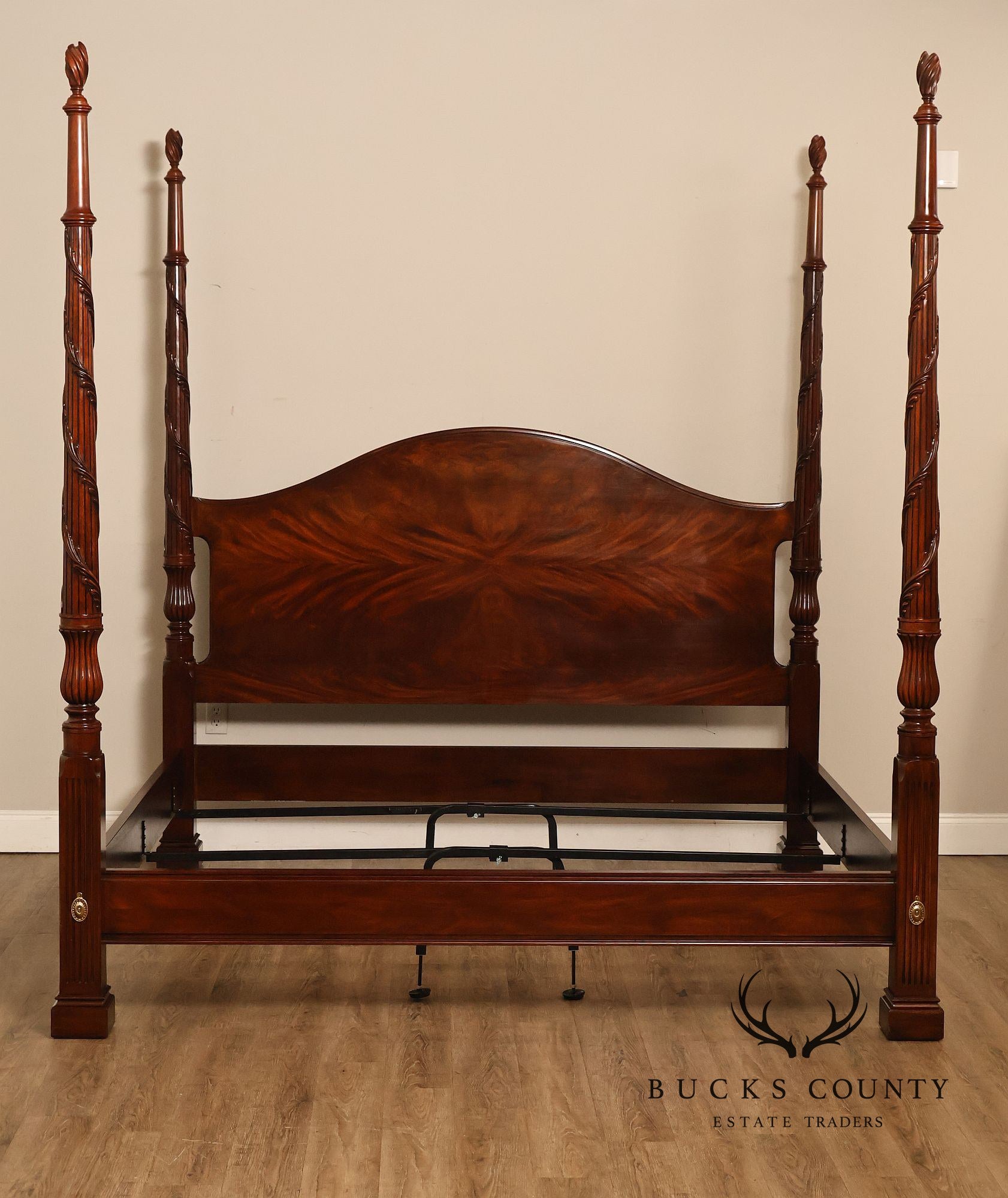 Henkel Harris Carved Mahogany King Poster Bed