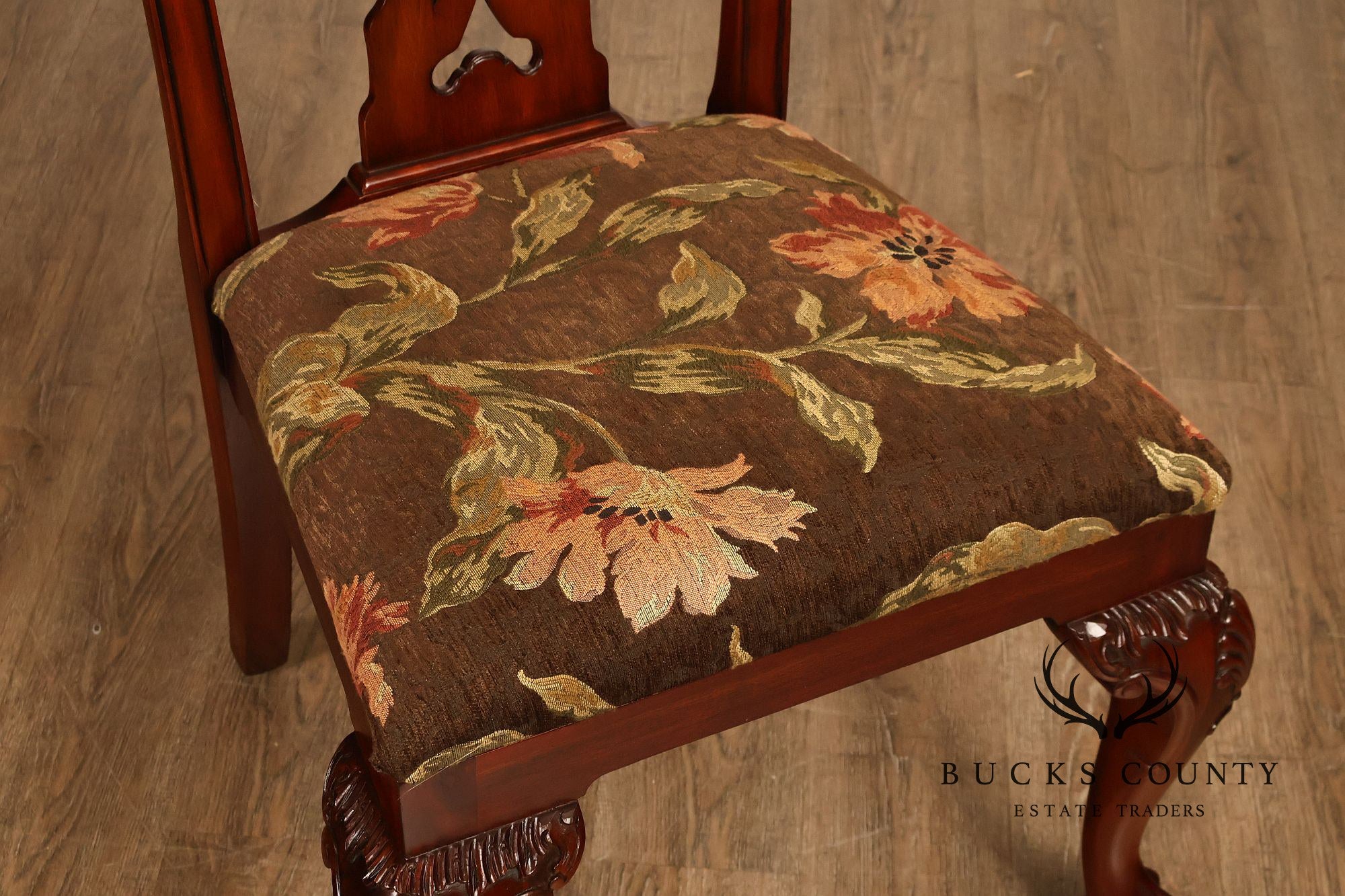 Maitland Smith Chippendale Style Set of Eight Mahogany Dining Chairs