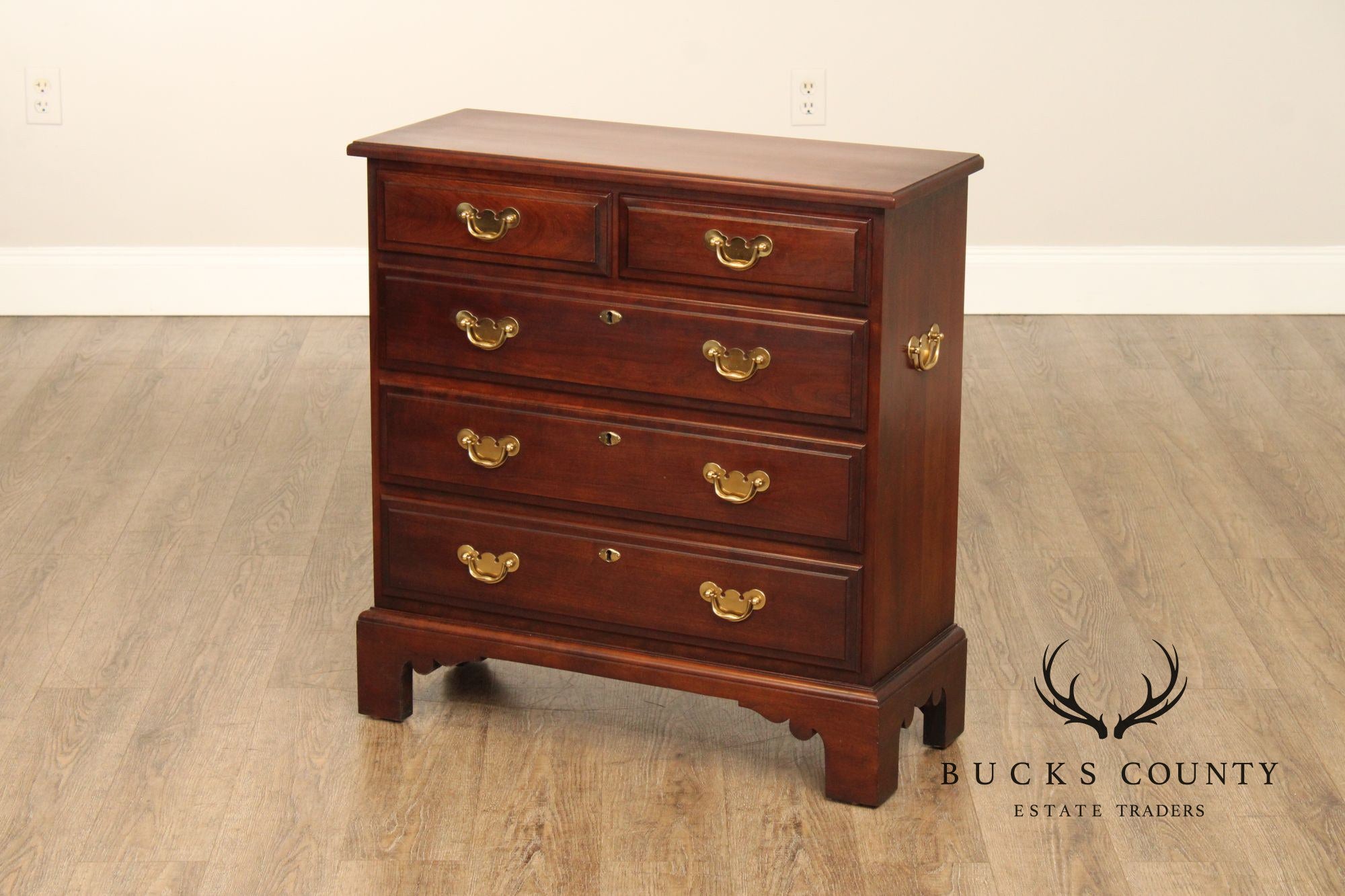 Statton Chippendale Style Cherry Chest of Drawers