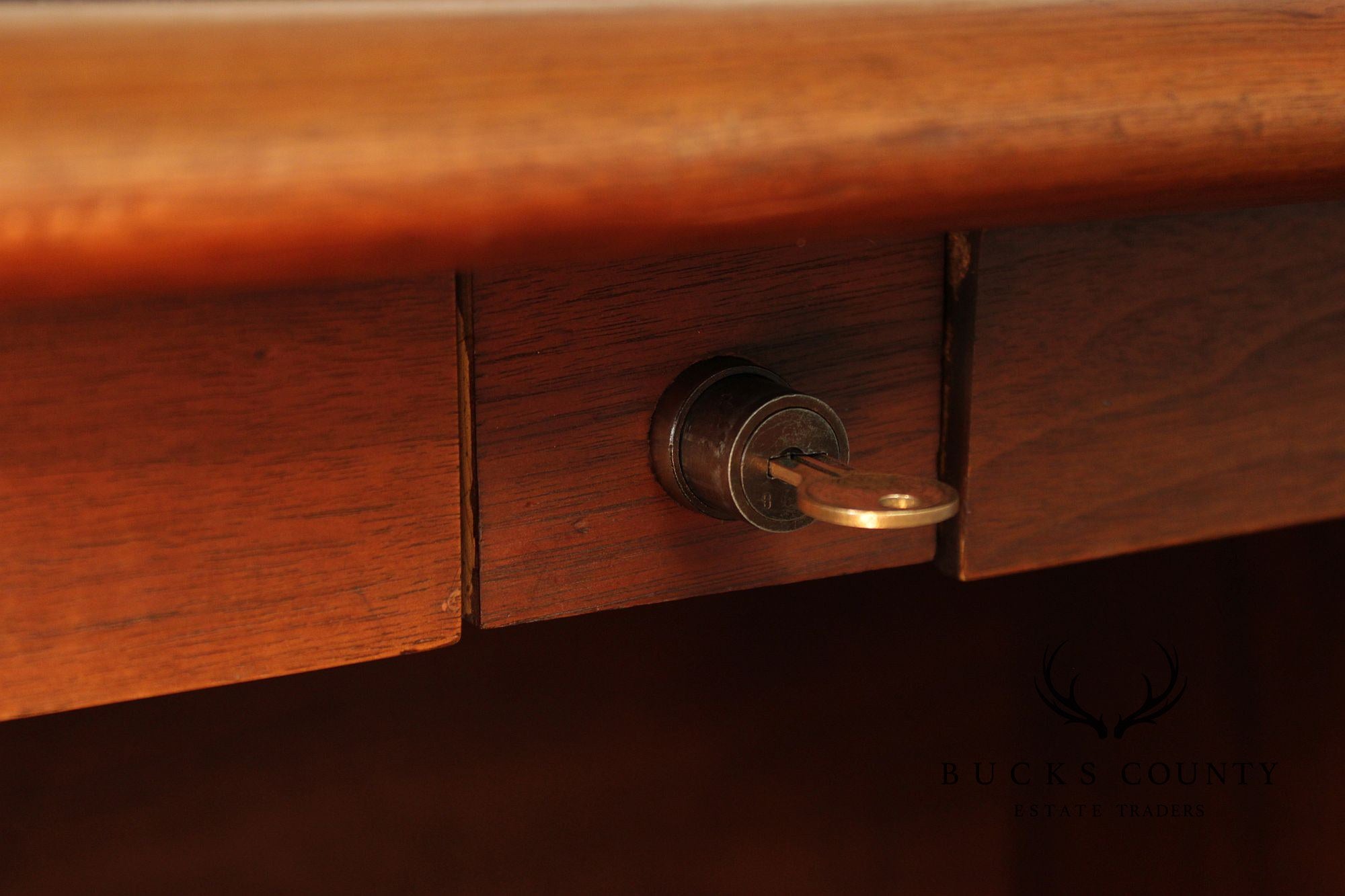Castilian Mid Century Modern Walnut Executive Writing Desk