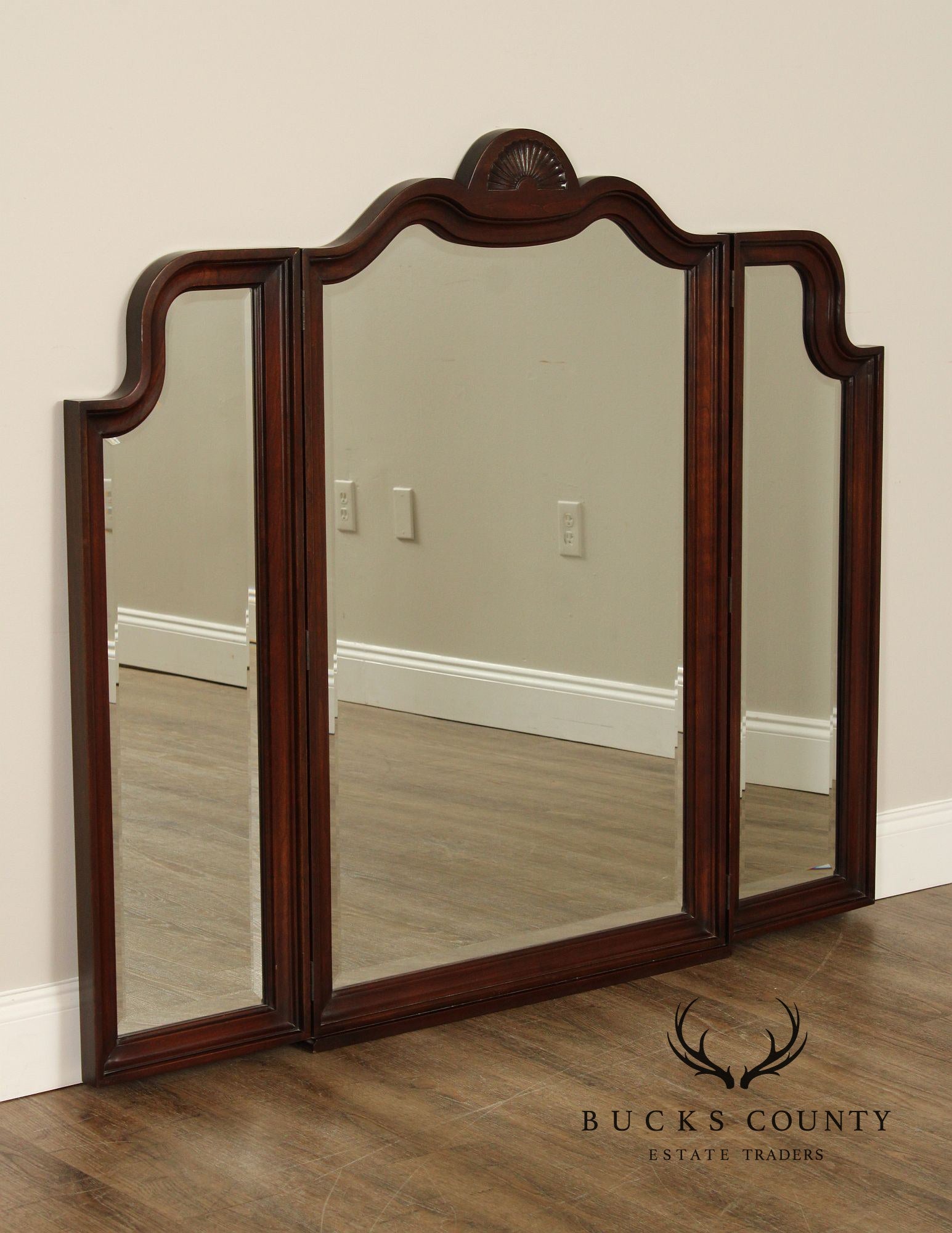 Harden Queen Anne Style Cherry Tri-Fold Dresser Mirror