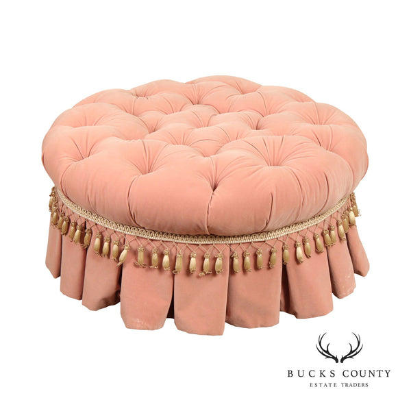 Karges Custom Upholstered Round Tufted Ottoman