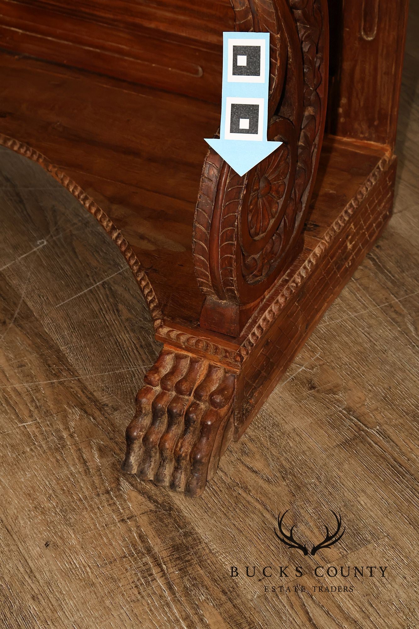 Antique Anglo Indian Pair of Carved Hardwood Console Tables