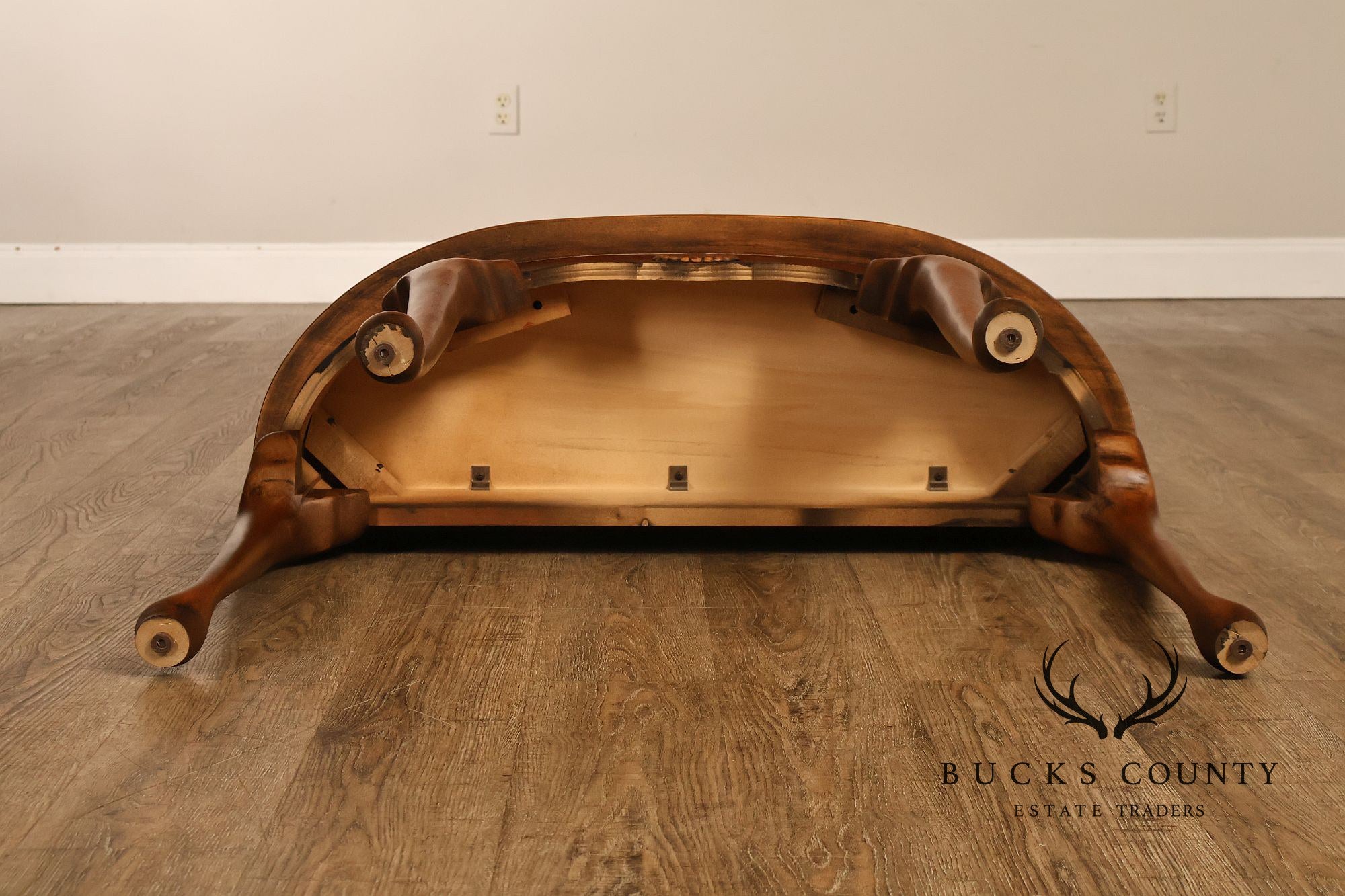 Queen Anne Style Narrow Cherry Demilune Console