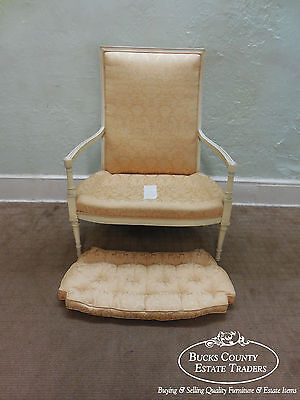 Custom French Regency Directoire Style Painted Wide Seat Fauteuil Loveseat