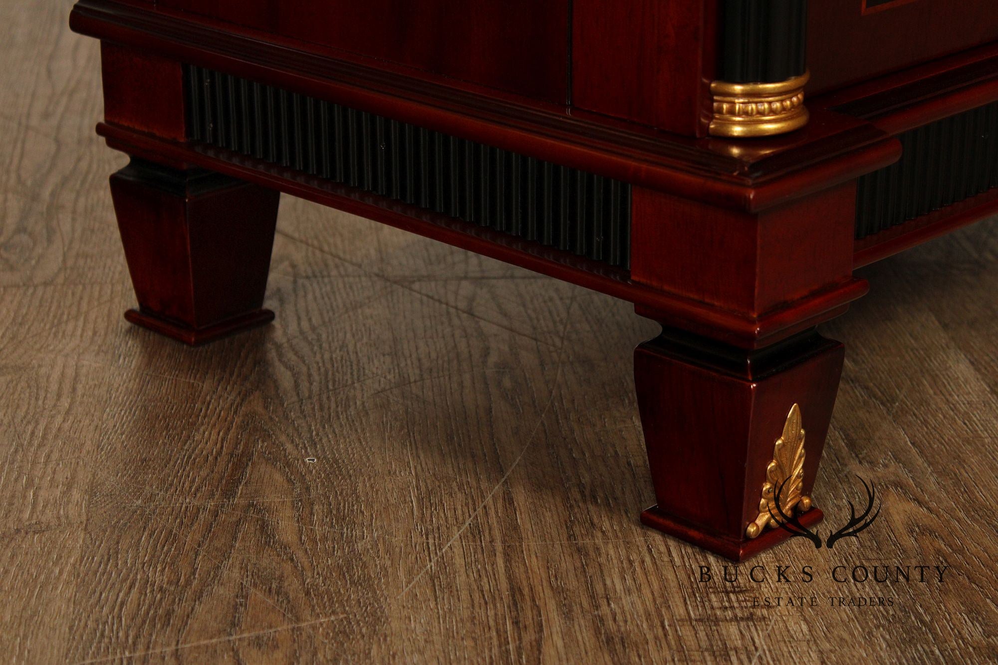 Regency Style Mahogany And Ebonized Pair Of Display Cabinets By Infinity Gigasso