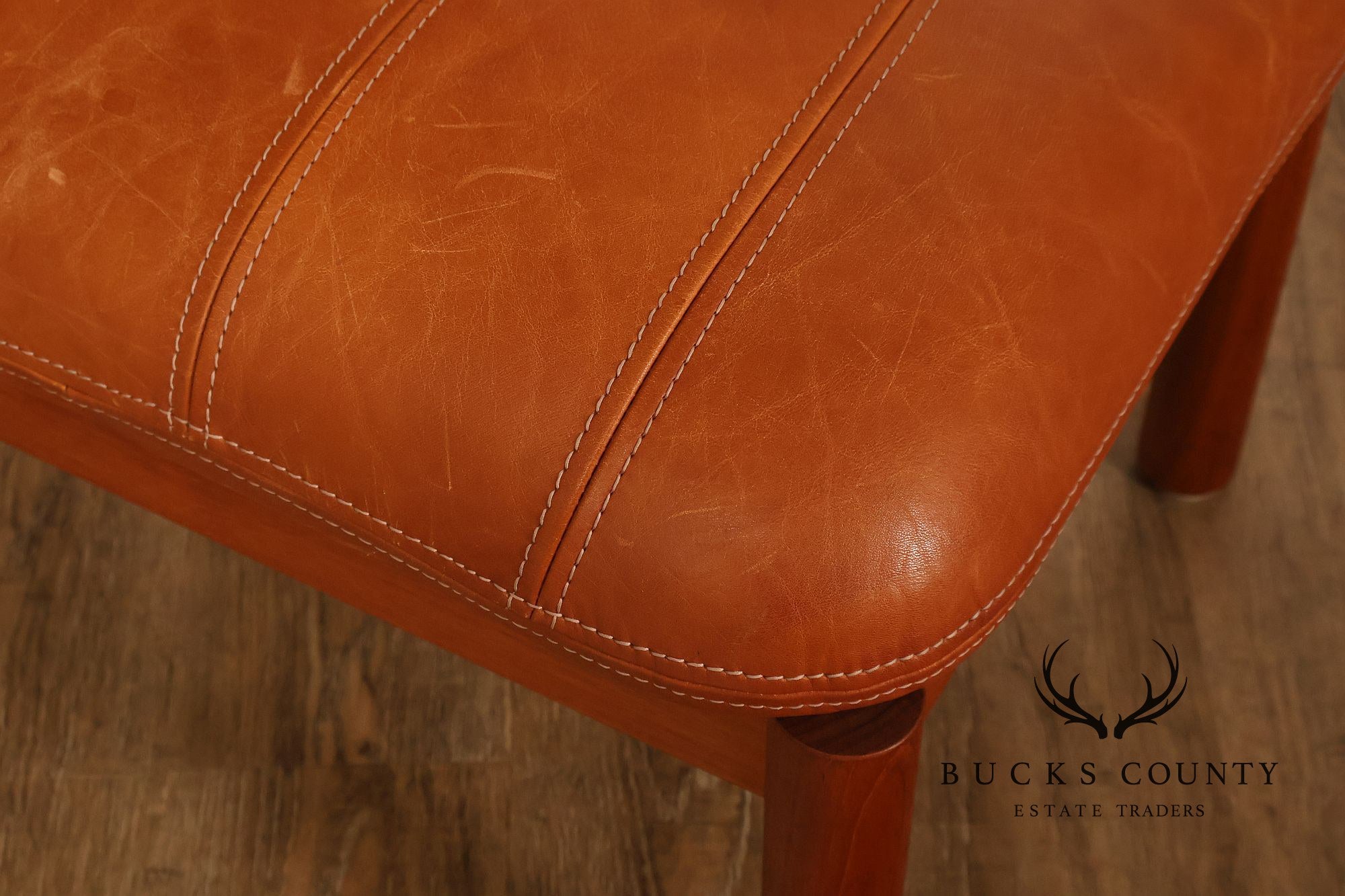 Thams Kvalitet Danish Modern Teak and Leather Ottoman