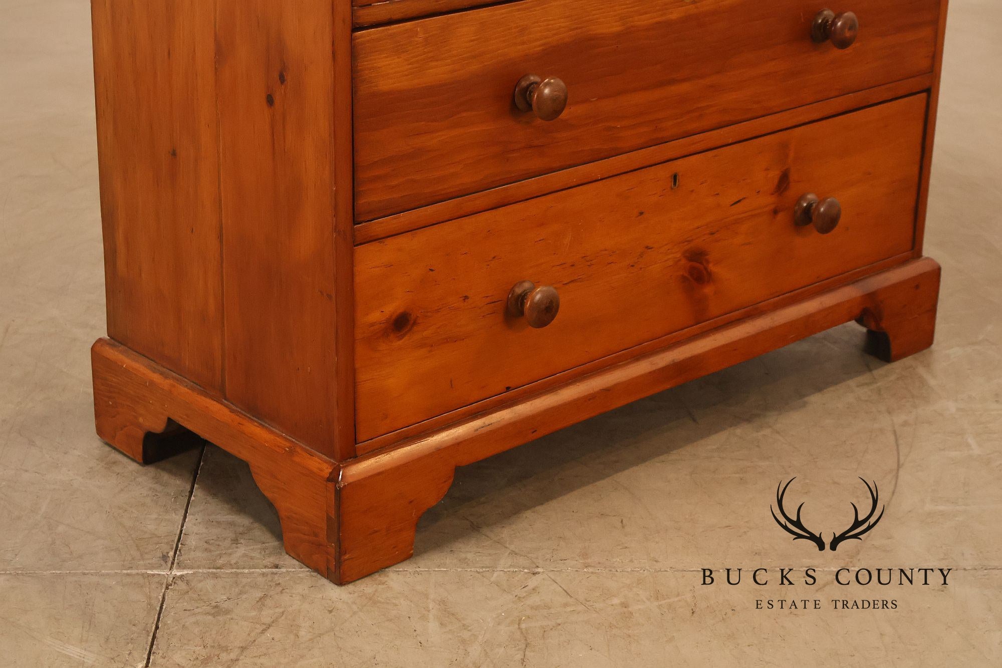 Antique Cottage Pine Chest Of Drawers