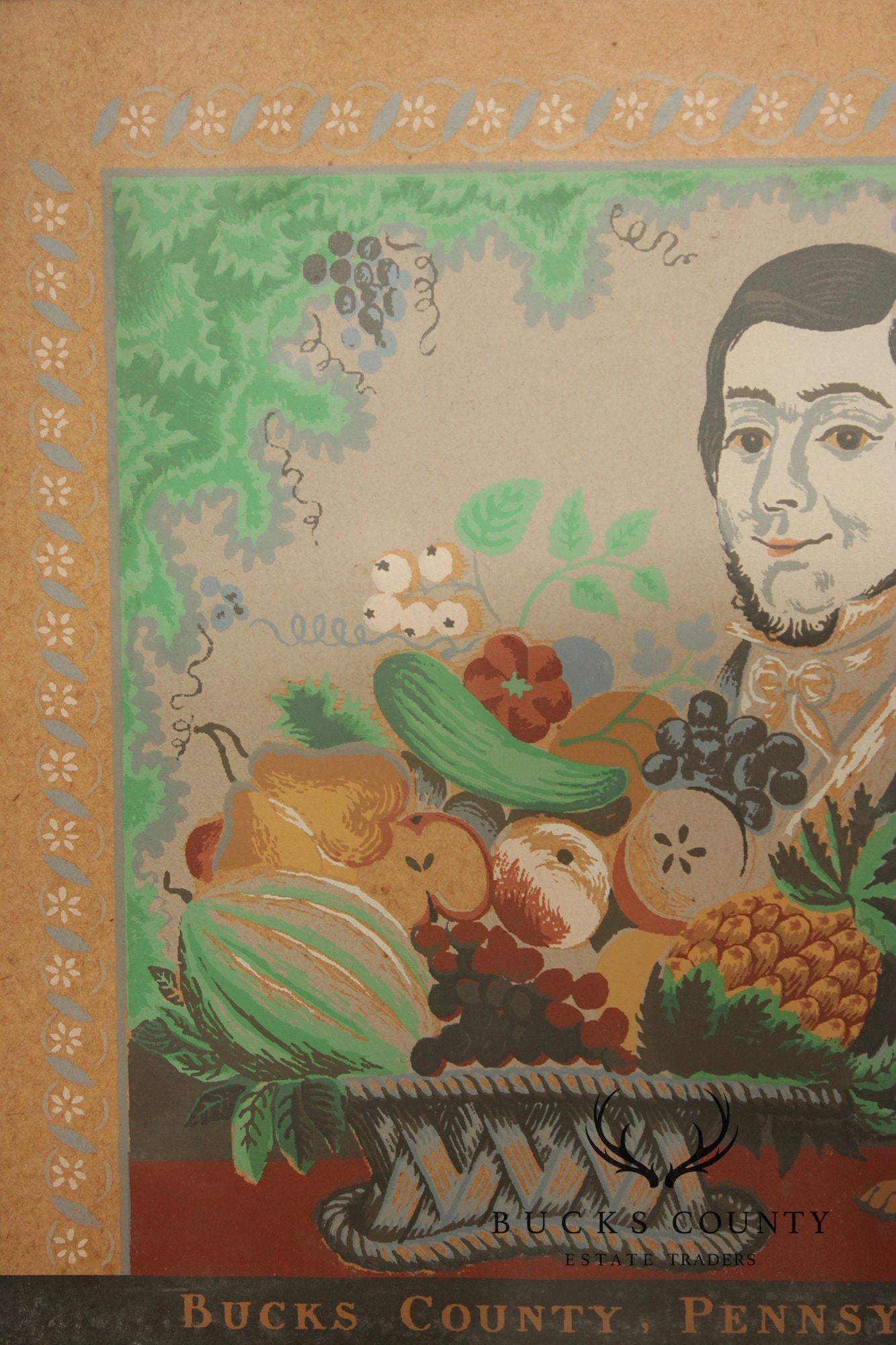 Folk Art Style Set of Four Bucks County Framed Prints