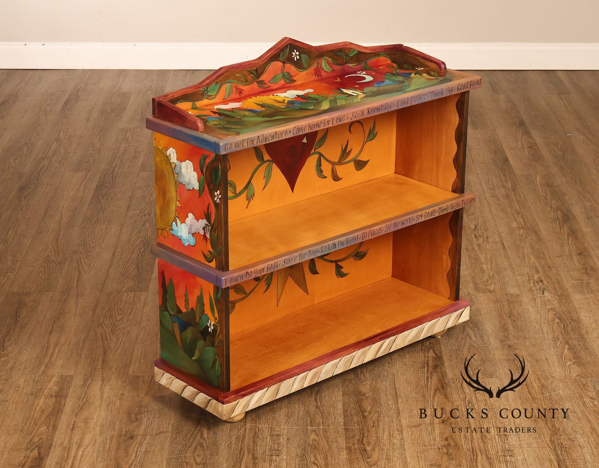 Sticks Artisan Hand Painted Open Bookcase