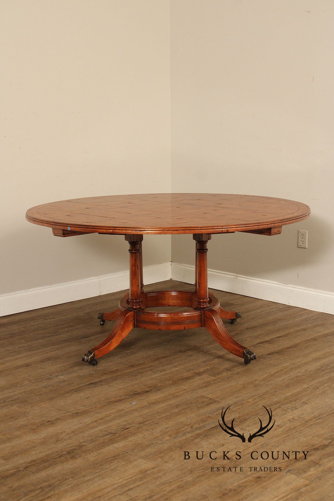 Guy Chaddock Expandable Round Pedestal Dining Table
