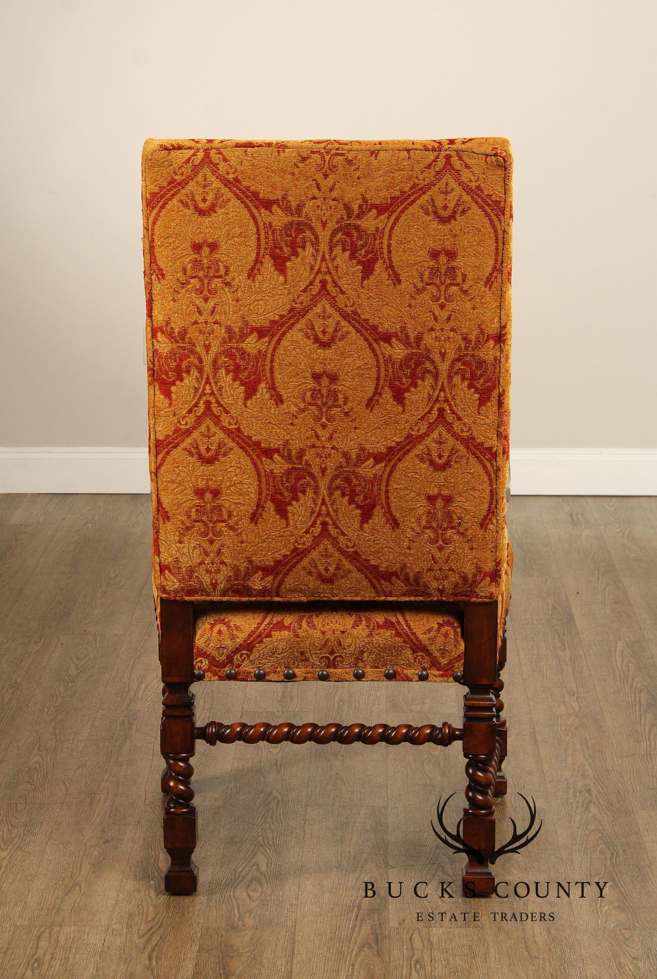 Jacobean Style Barley Twist Carved Armchair