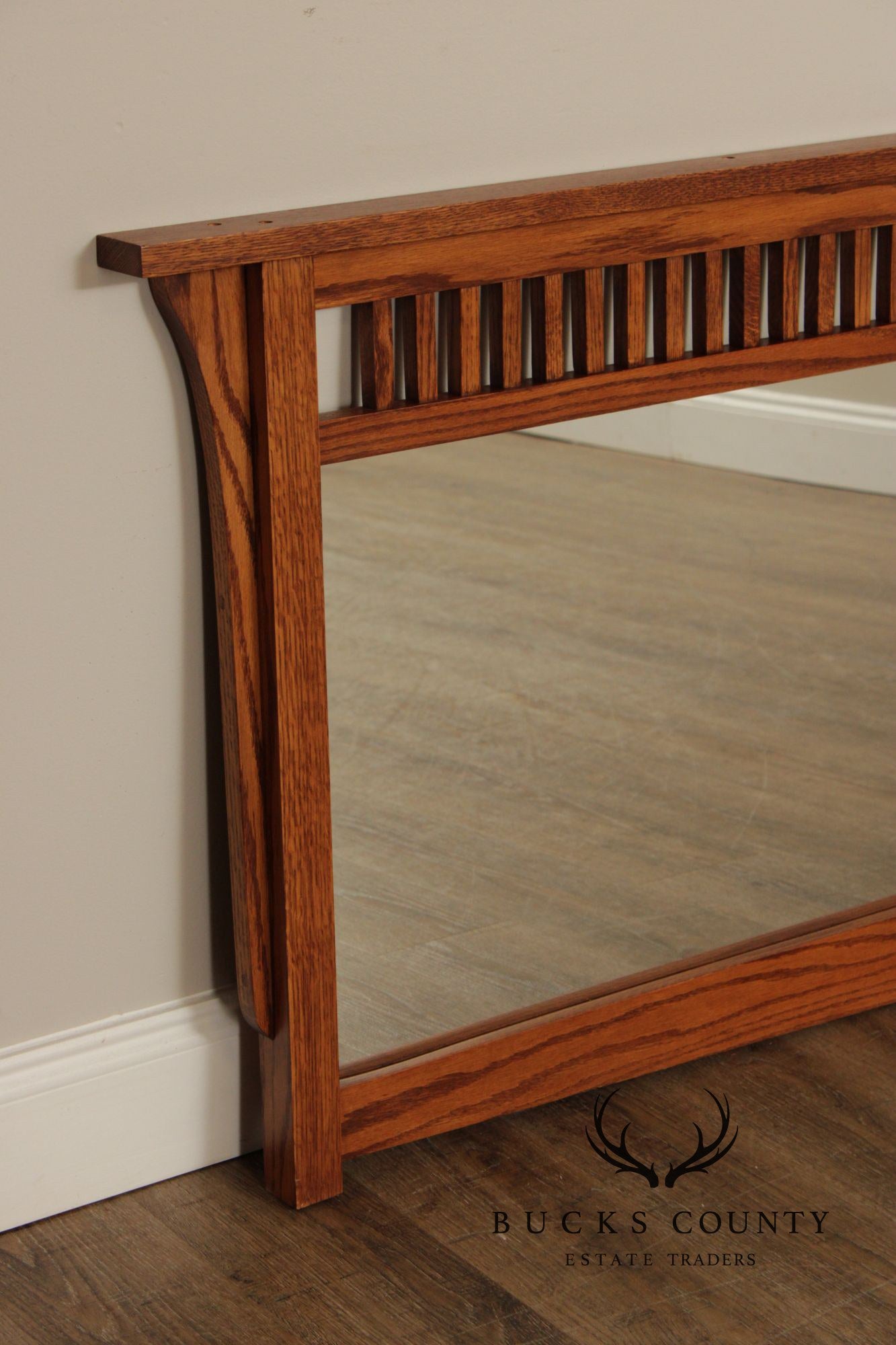 Mission Style Oak Mantel Mirror