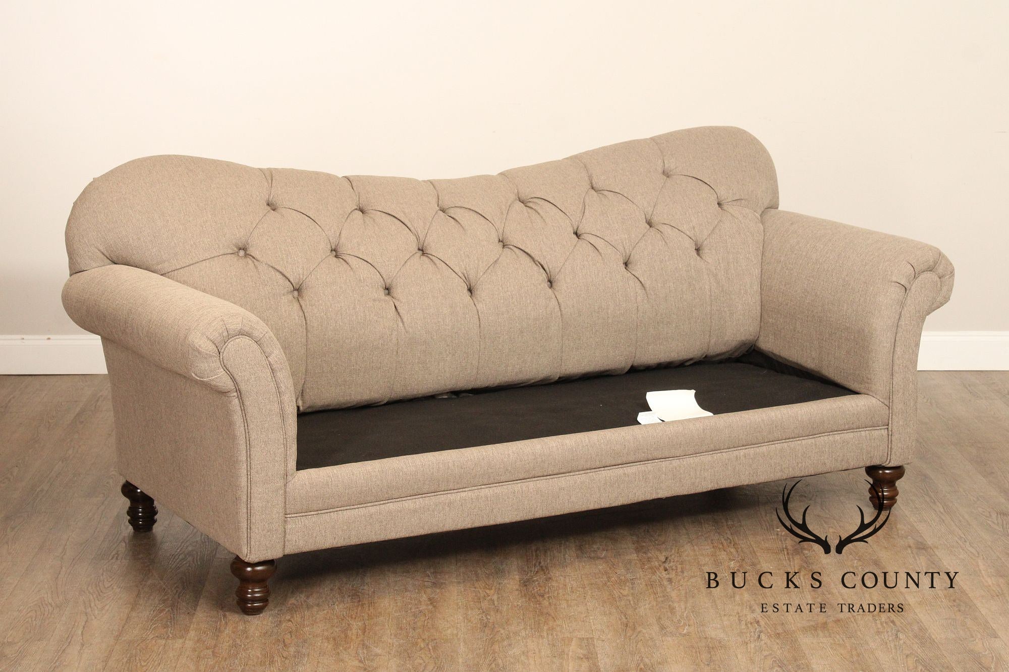 Hughes Furniture Modern English Traditional Tufted Sofa