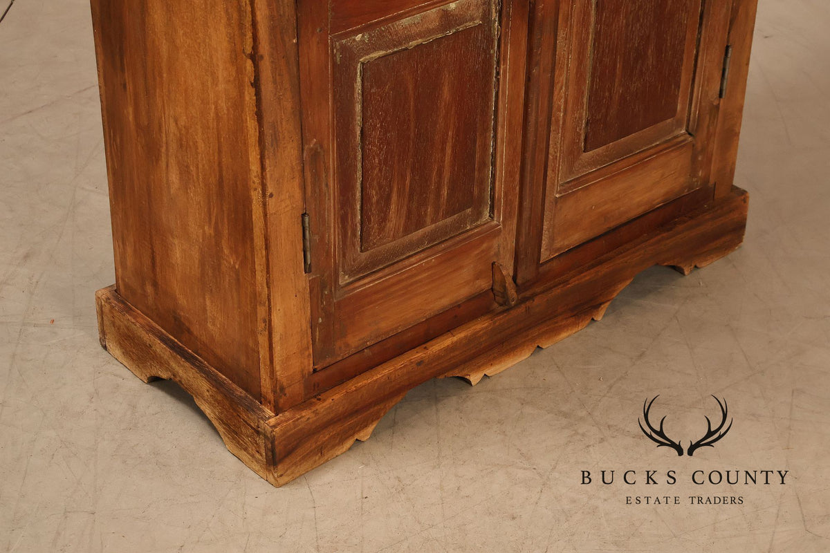 Antique Indian Teak and Wrought Iron Cabinet