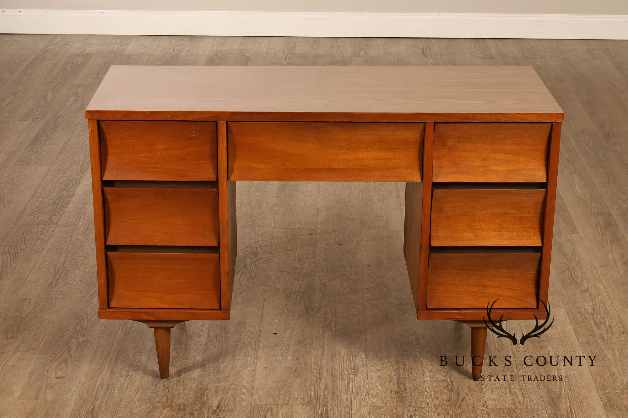 Johnson Carper Mid Century Modern Walnut Desk