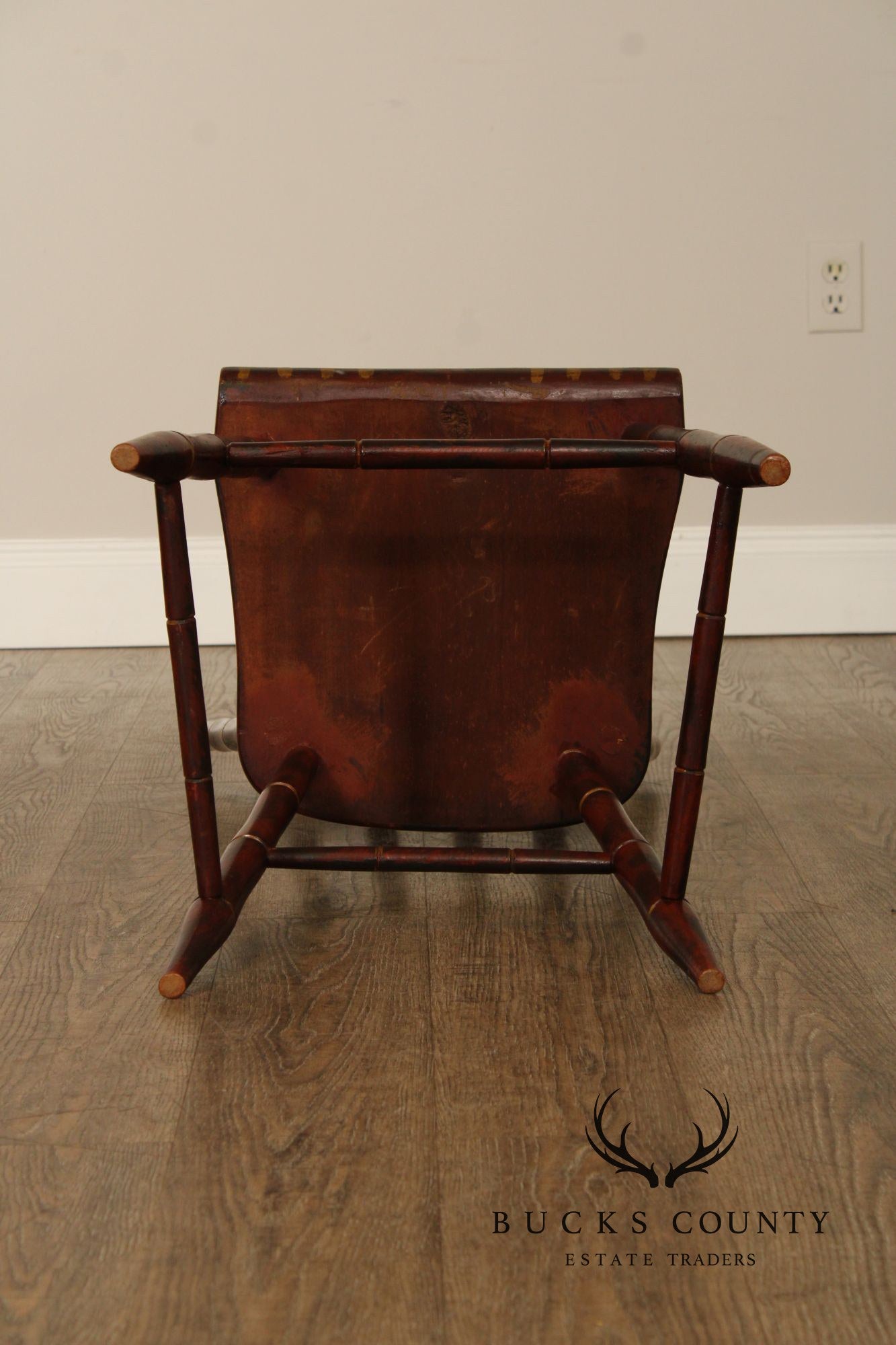 Antique Primitive Assembled Set of Eight Paint Decorated Dining Chairs