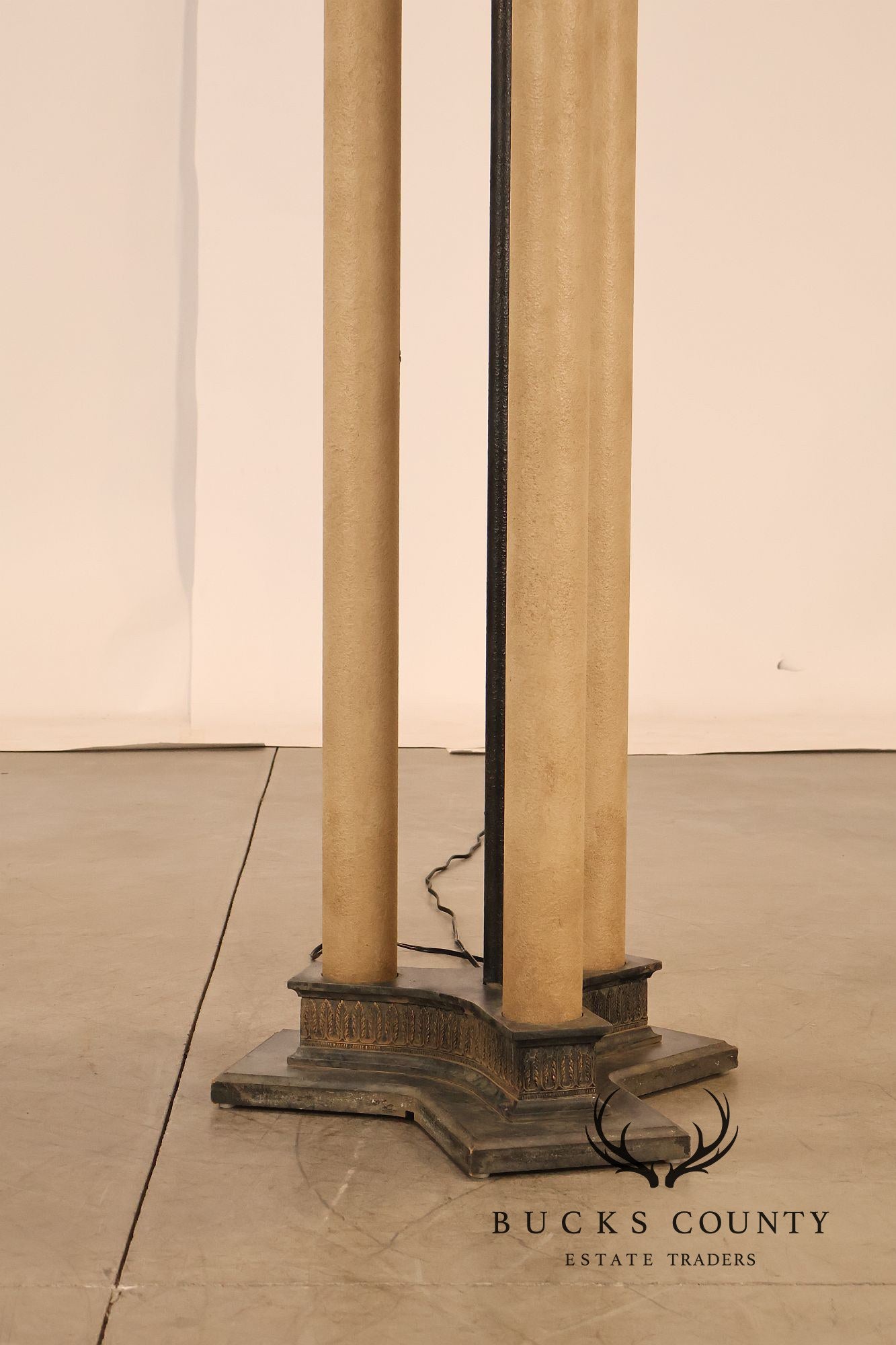Neoclassical Style Pair Of Floor Lamps With Lion Figures