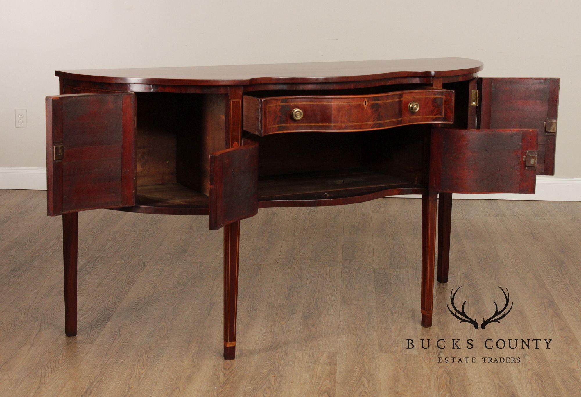 American Federal Inlaid Mahogany Serpentine Sideboard