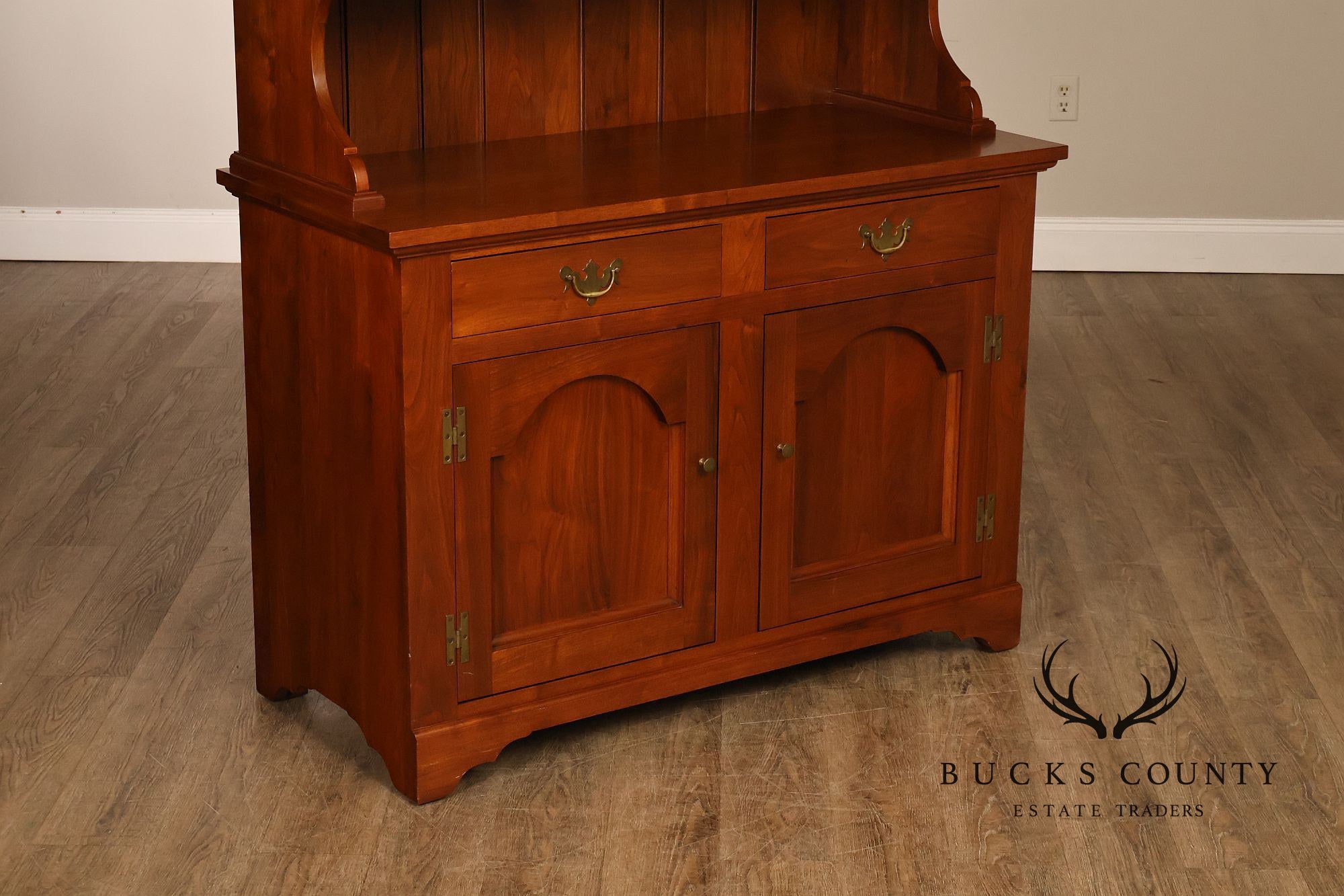 E.A. Clore Bench Made Solid Walnut Step Back Hutch