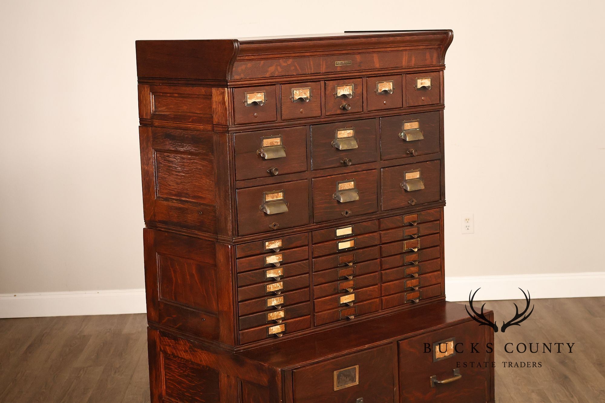 Yawman & Erbe Antique Oak Multi-Drawer File Cabinet