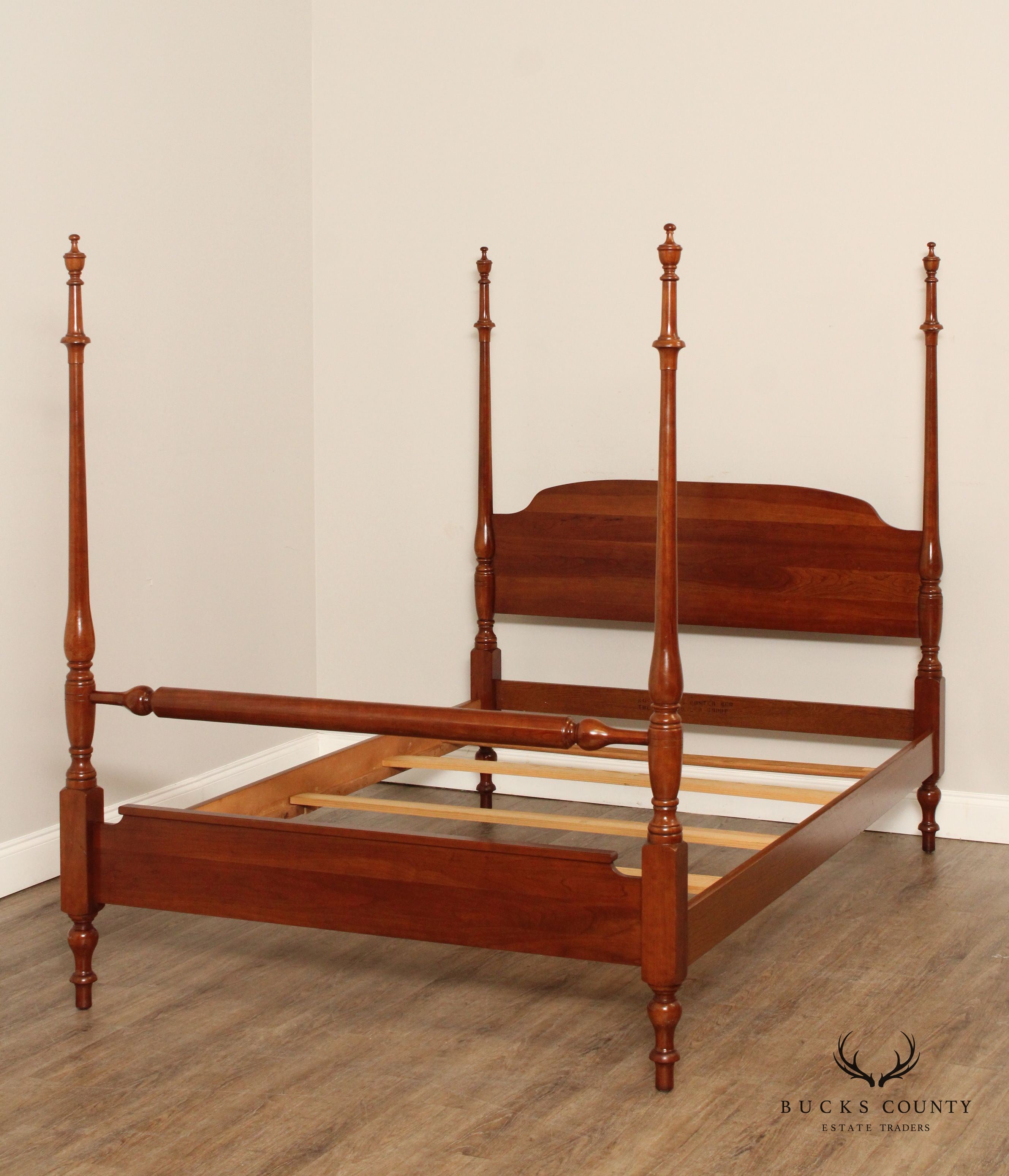 Traditional Carved Cherry Full Size Poster Bed