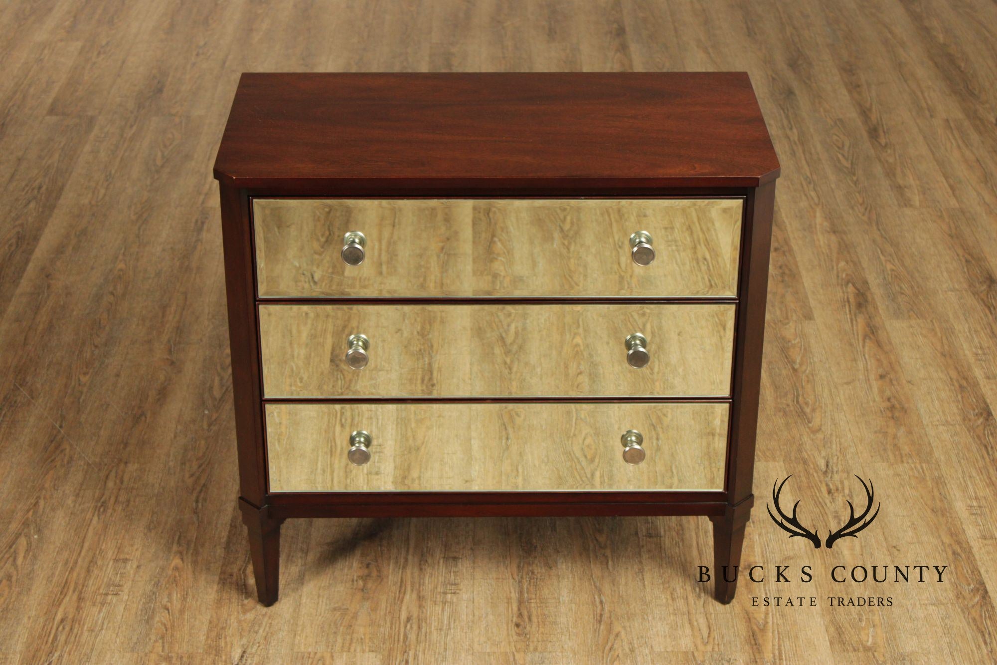 Ethan Allen Hollywood Regency Style Pair of Mirrored Chests