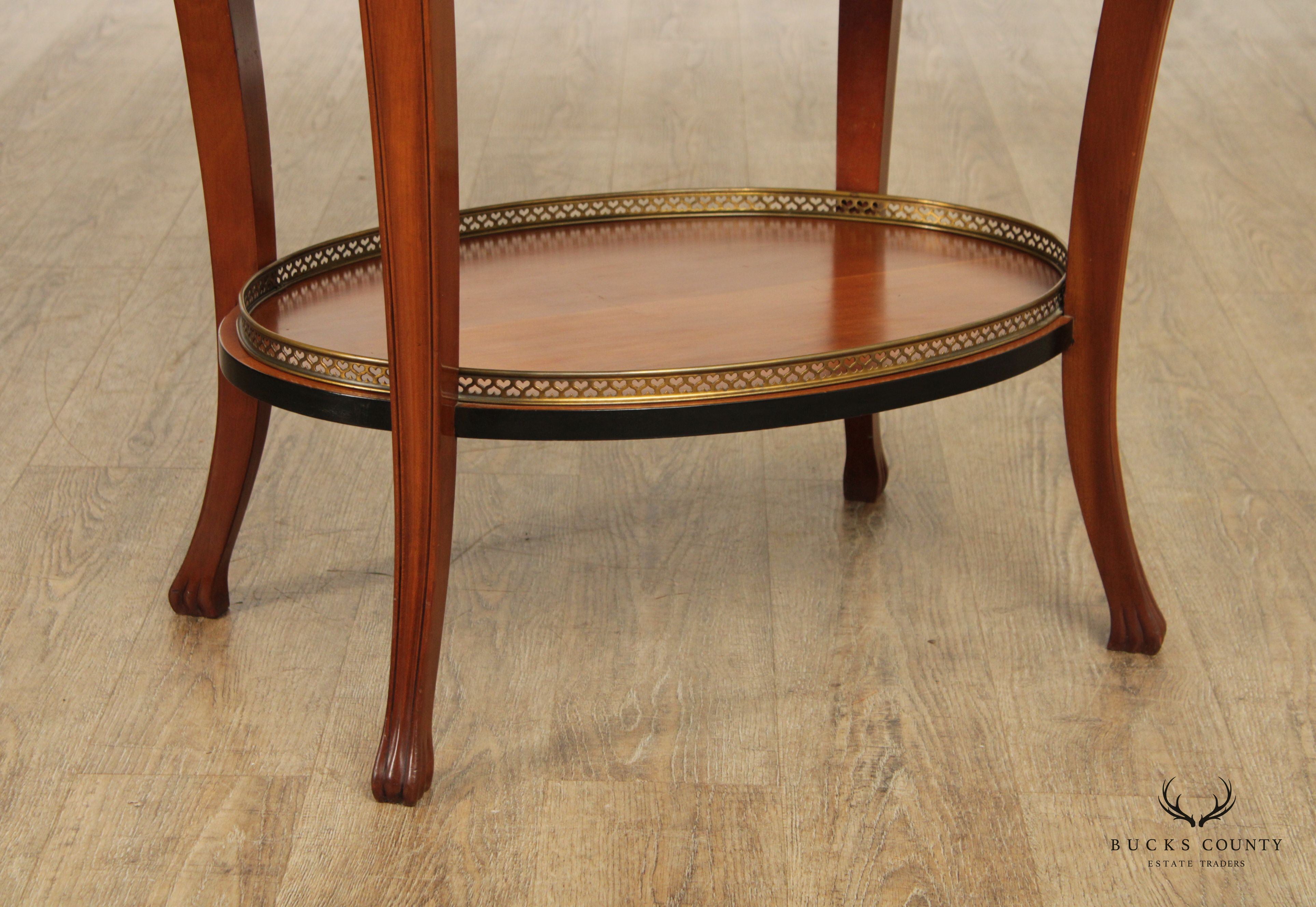 Regency Style Two-Tier Cherry Accent Side Table