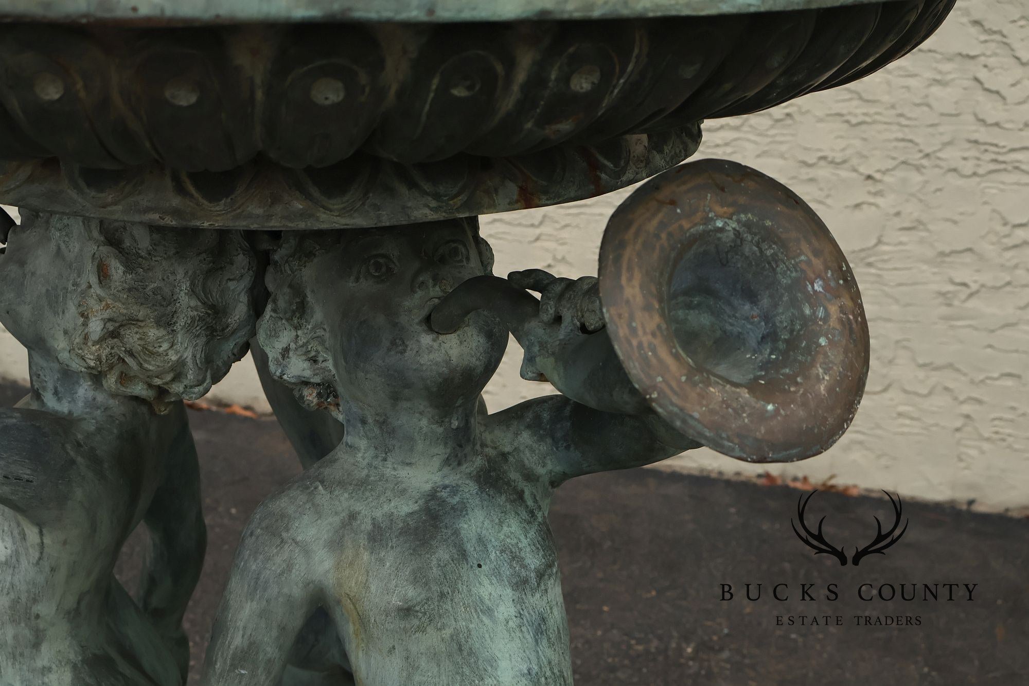 Vintage Two Tier Cherub Bronze Garden Fountain