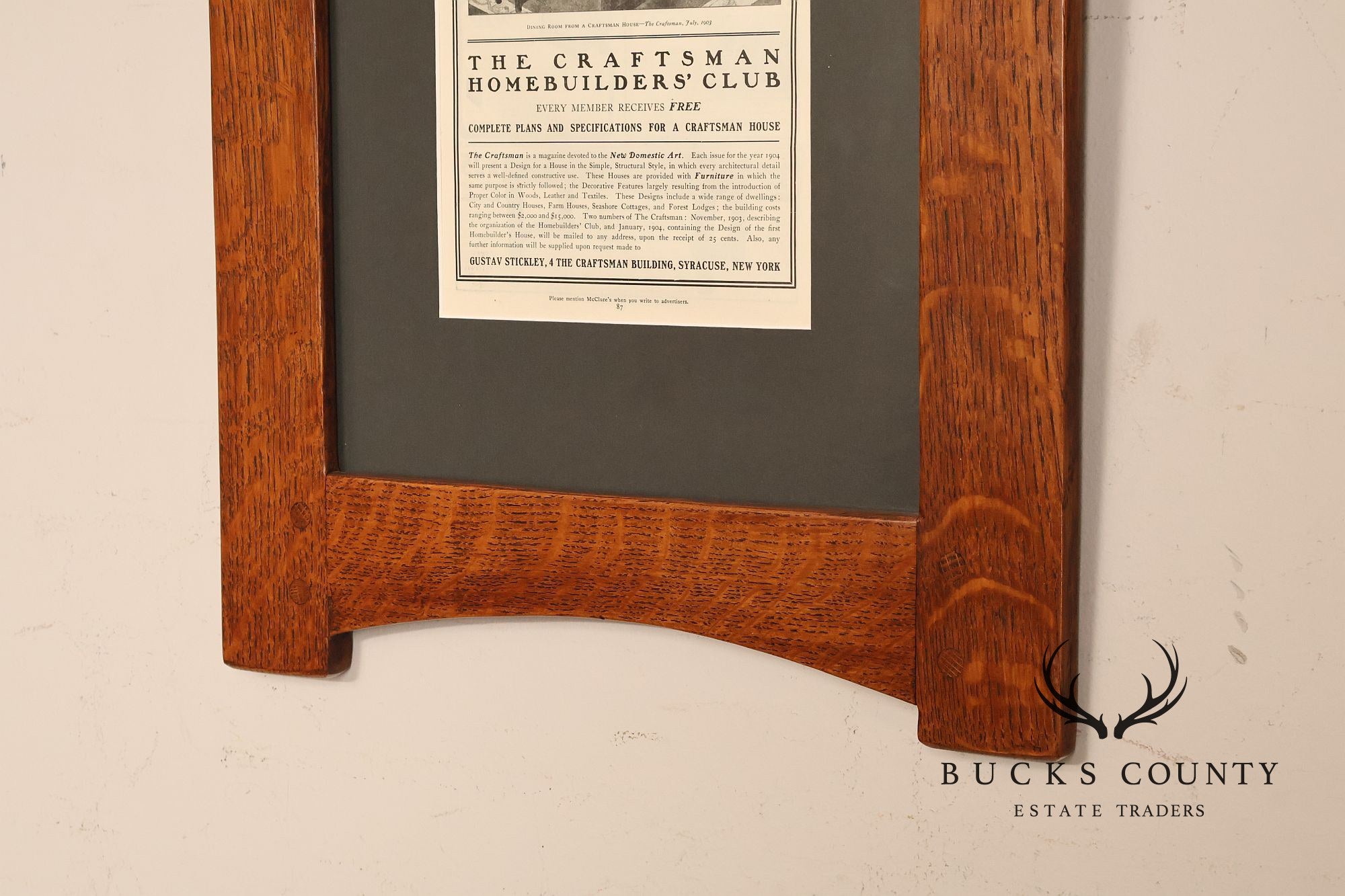 Arts And Crafts Mission Style Quarter Sawn Oak Framed Craftsman Print