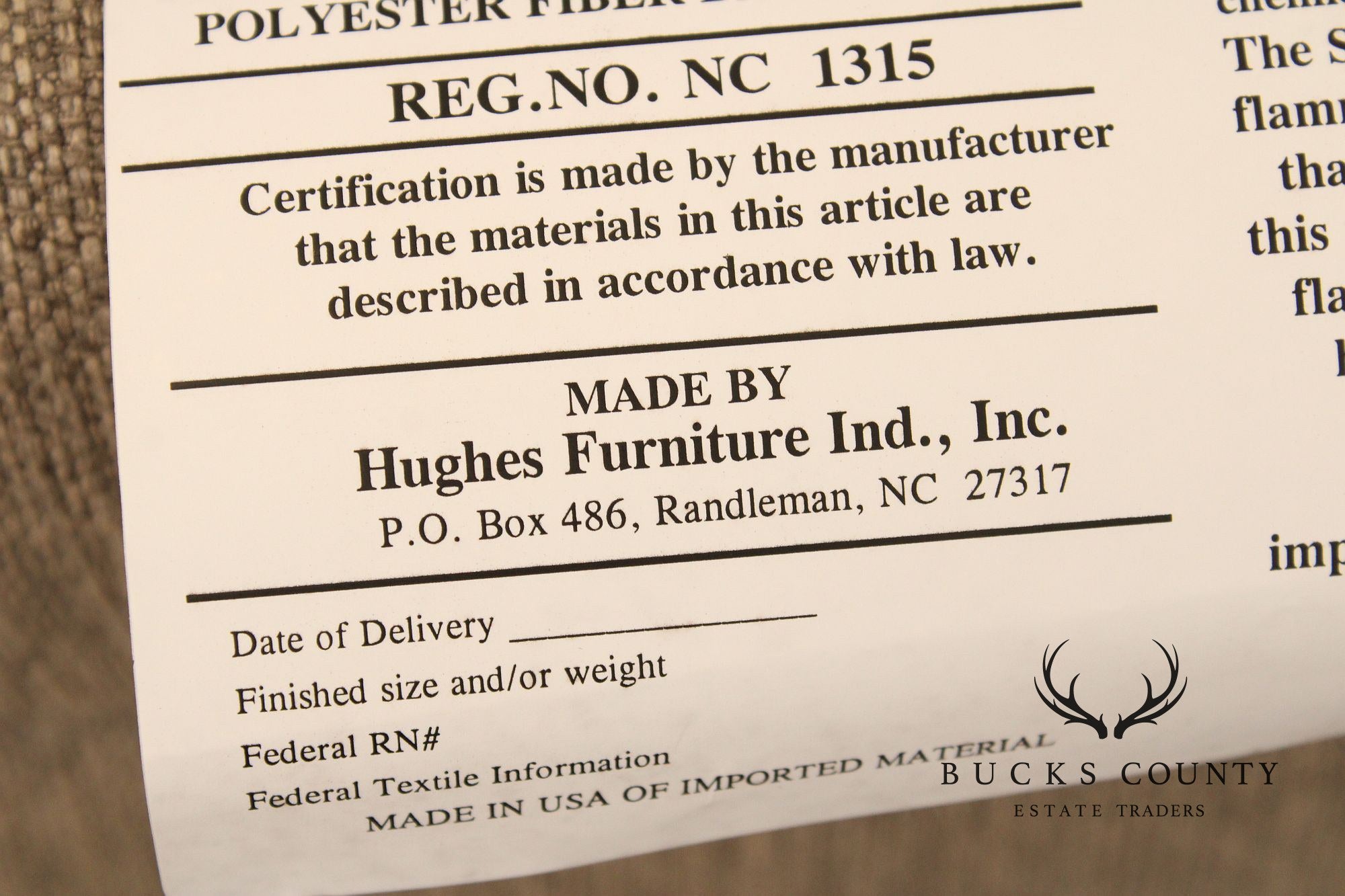 Hughes Furniture Modern English Traditional Tufted Sofa