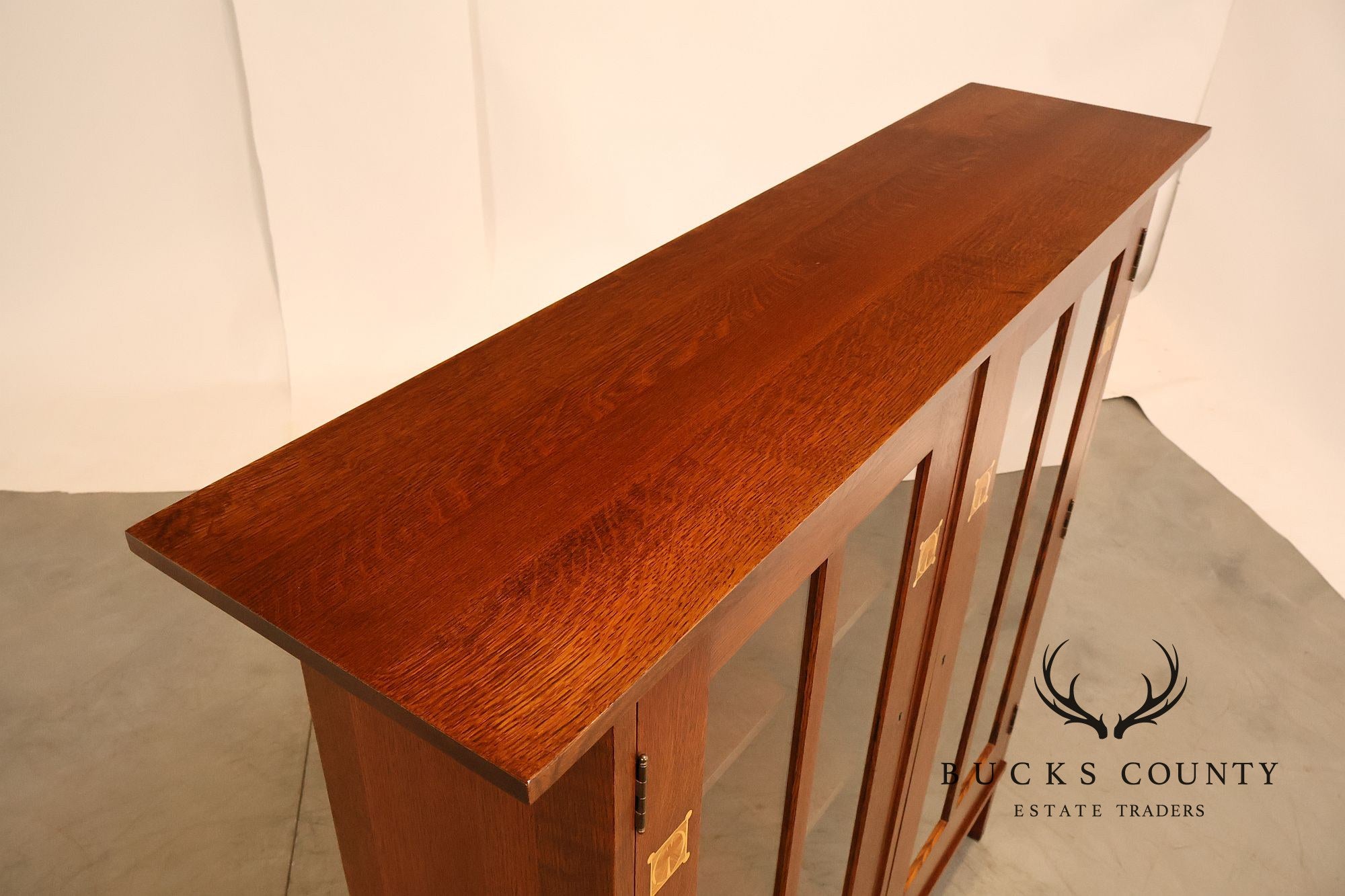 Stickley Harvey Ellis Mission Inlaid Oak Bookcase