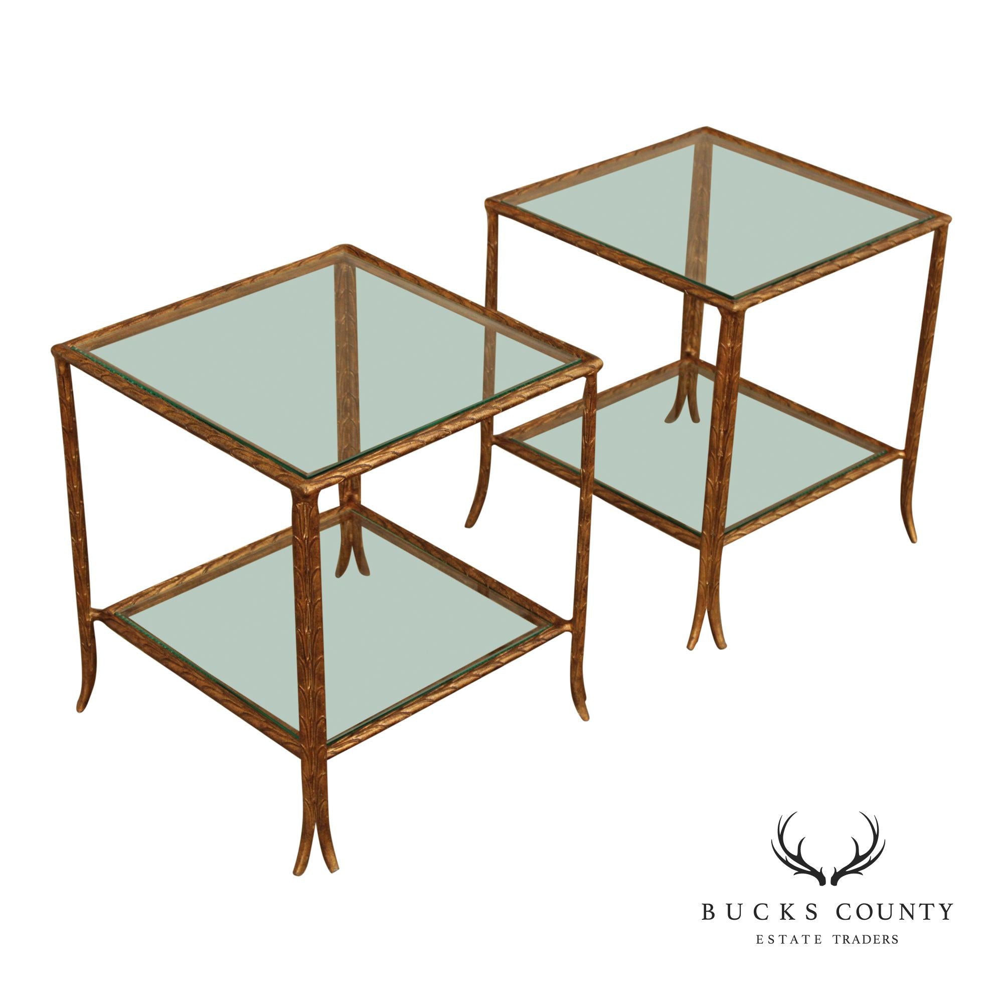 Sherrill Occasional Italian Regency Style Pair 'Bunching' Cocktail Tables