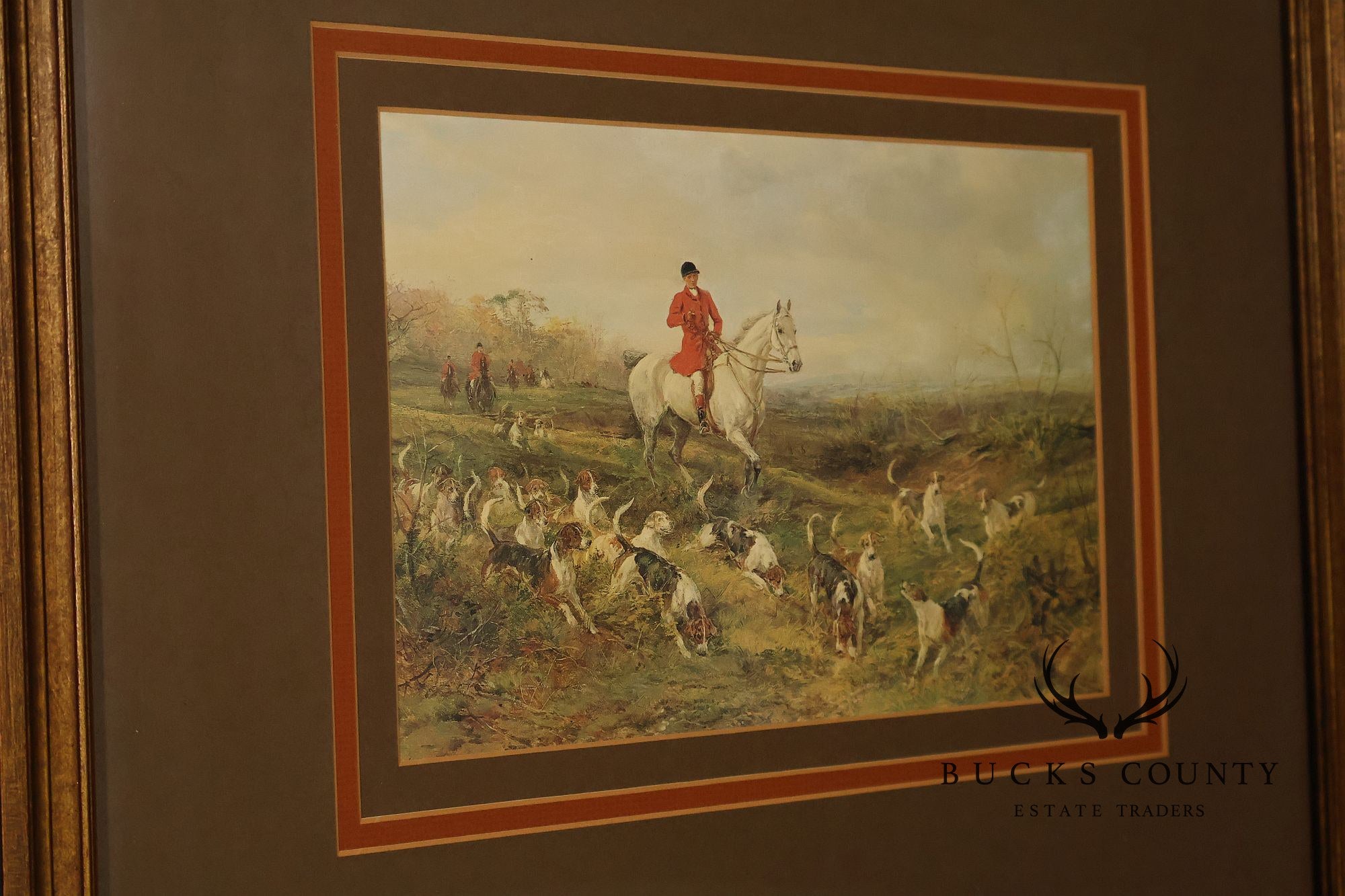 Set of Four Vintage Fox Hunt Scene Framed Prints
