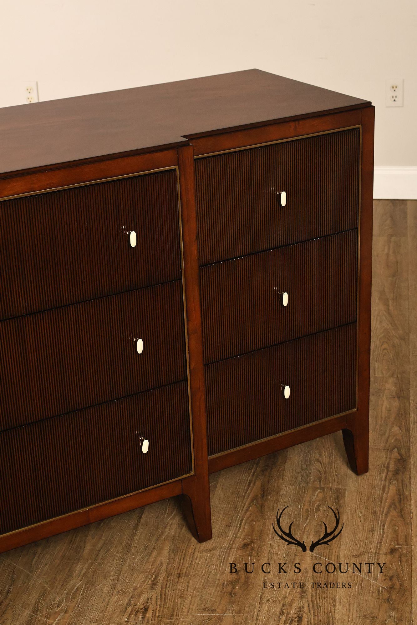 Caracole Modern Nine Drawer Mahogany Long Dresser