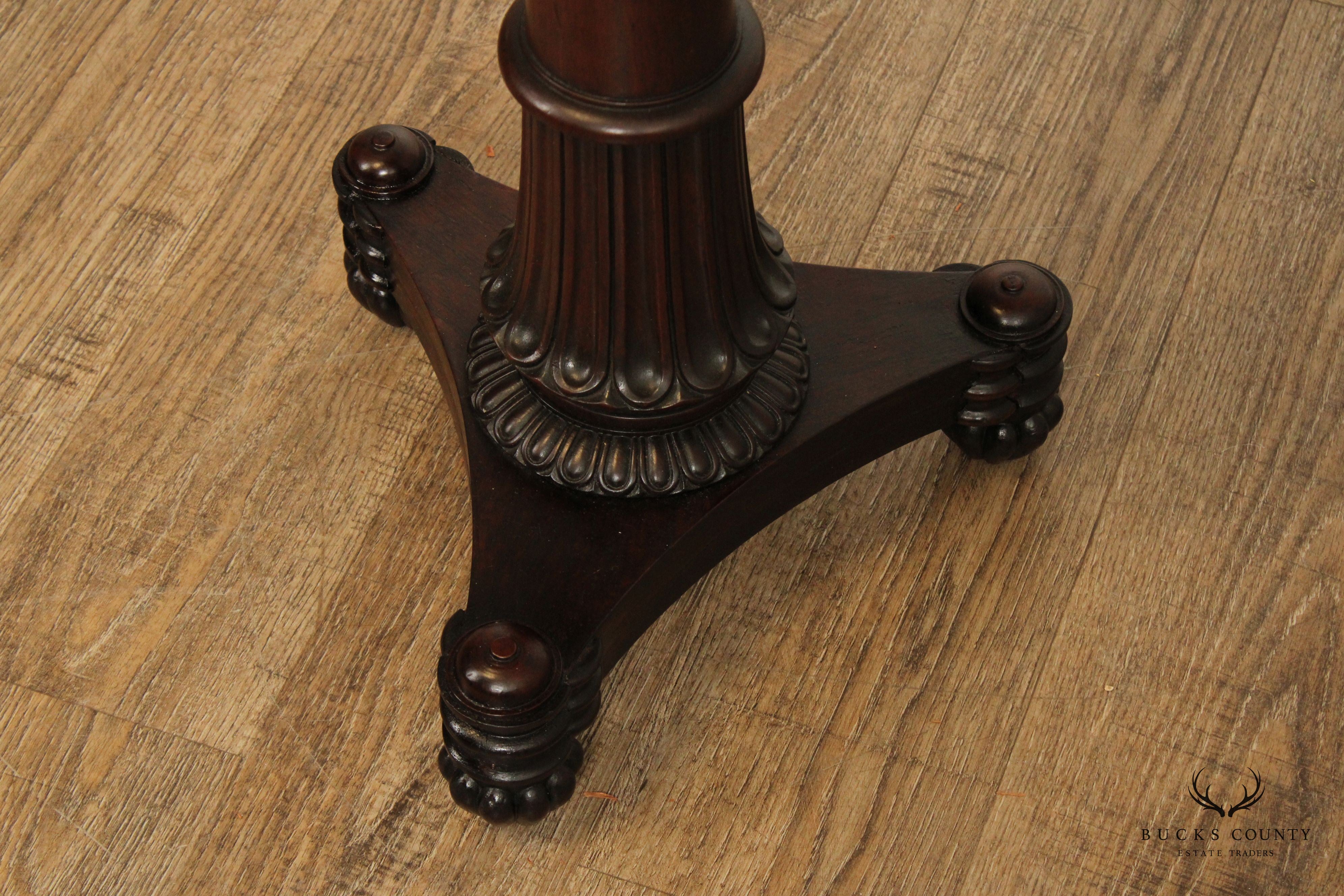 Antique Classical Mahogany Marble Top Pedestal