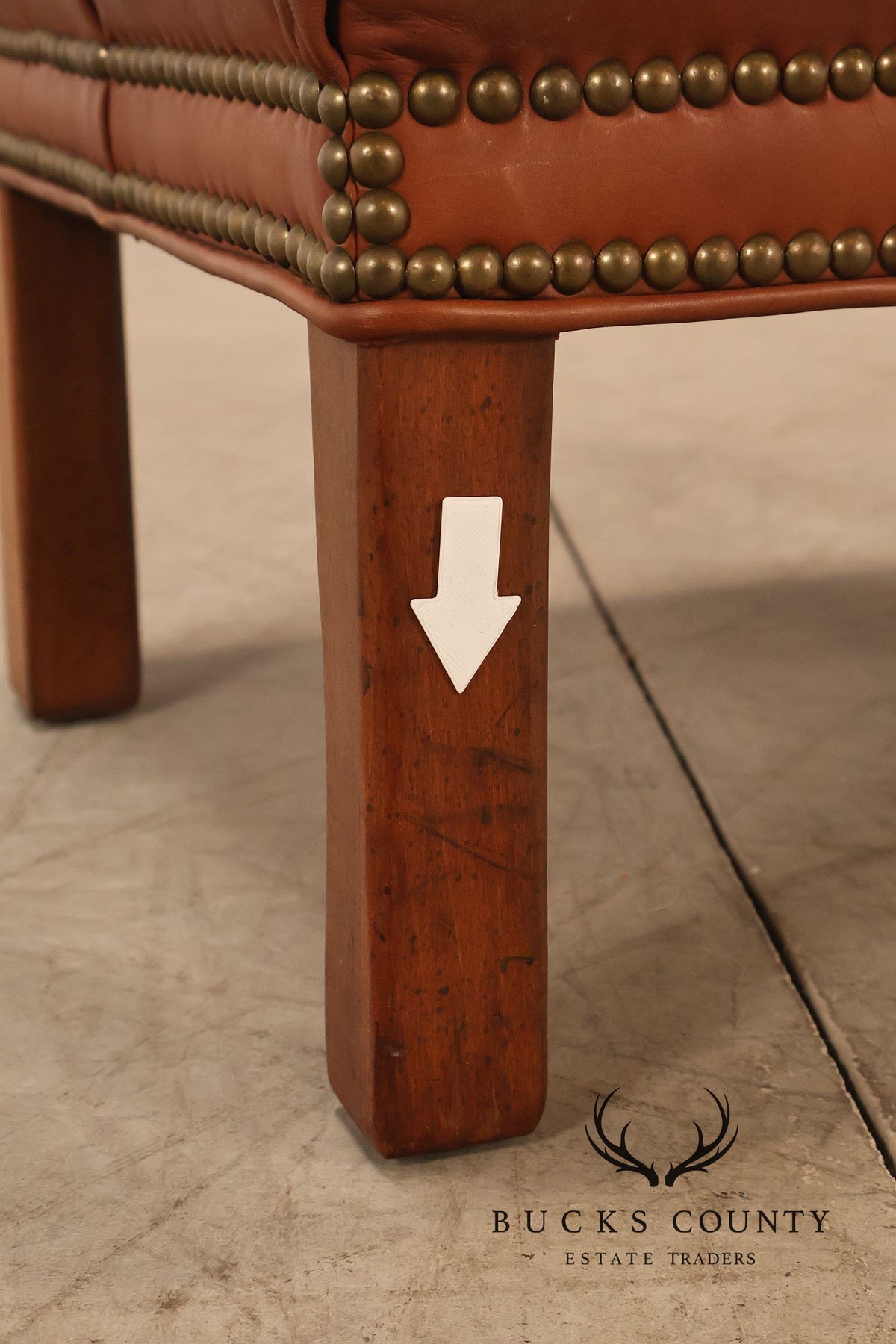 Leathercraft Tufted Leather Ottoman
