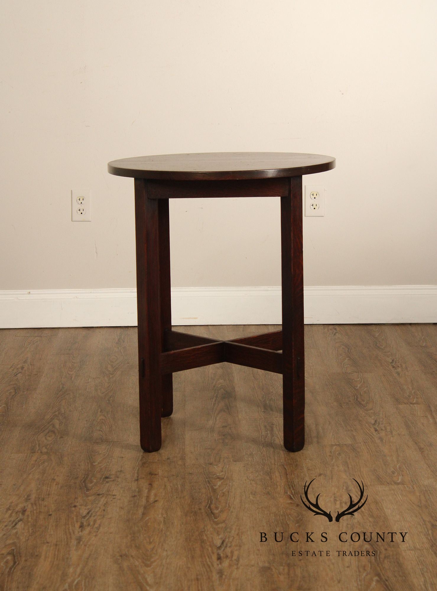 Antique Stickley Brothers Mission Oak 24 Inch Lamp Table