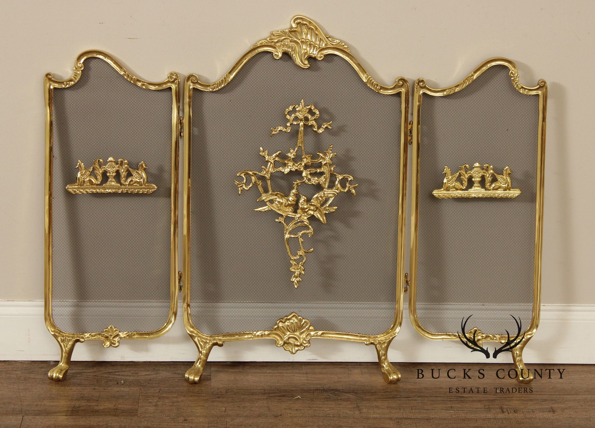 Rococo Style Quality Brass Fireplace Screen