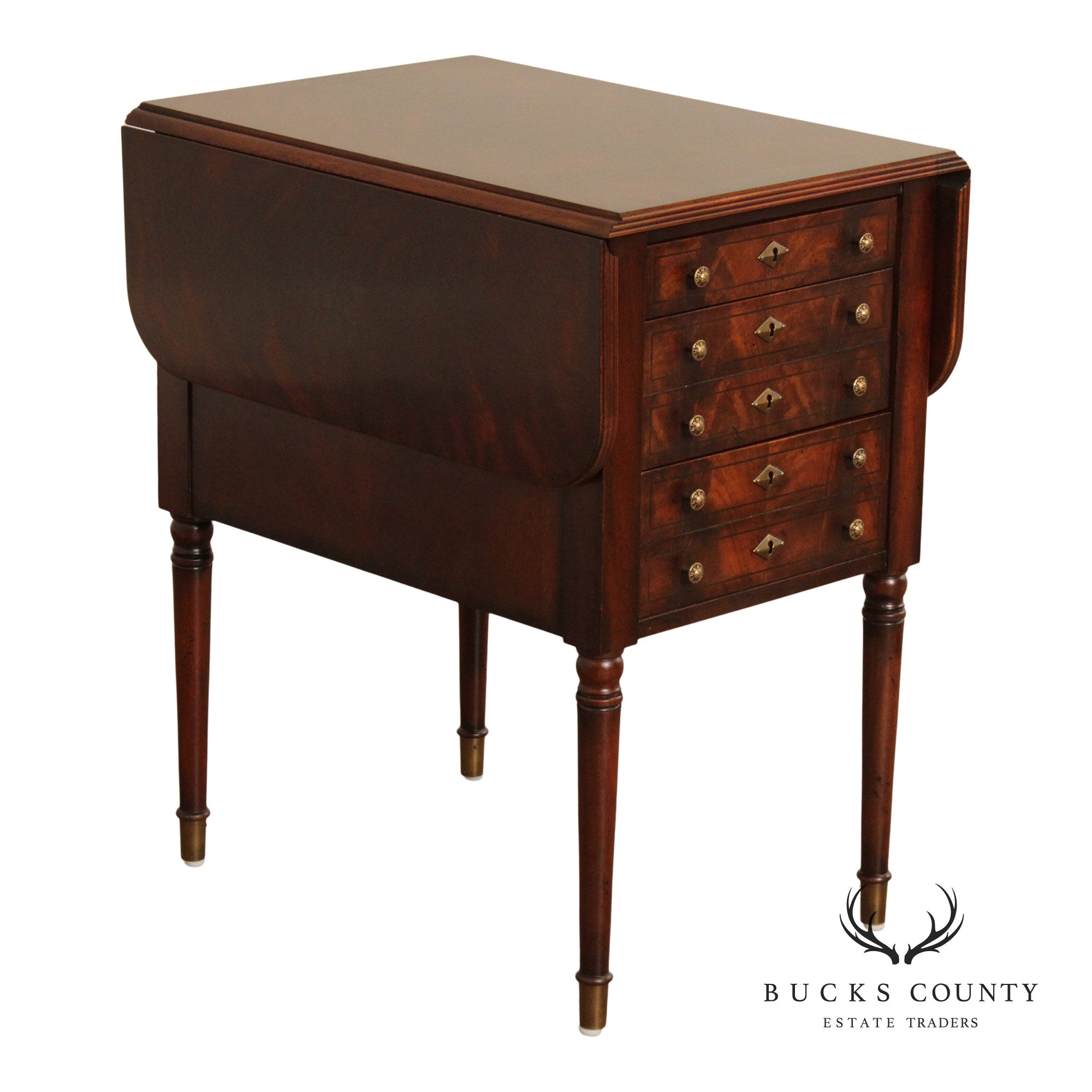 Henredon Sheraton Style Mahogany Drop End Table