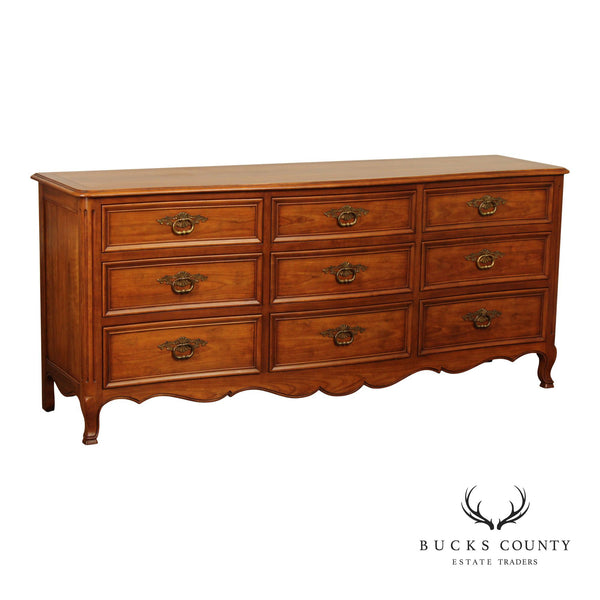 Kindel French Provincial Style Fruitwood Triple Chest