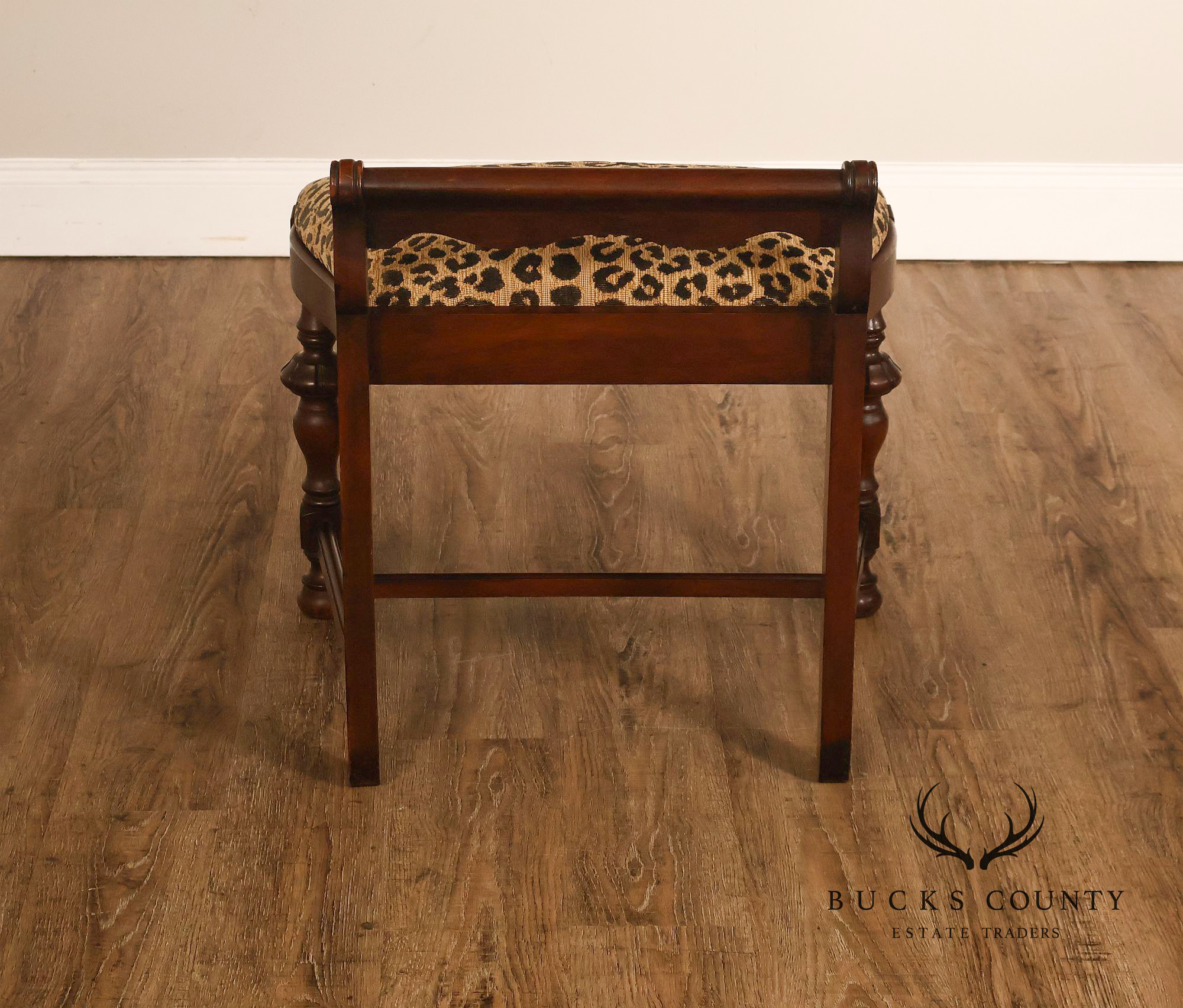 1930's Vintage Walnut Vanity Bench