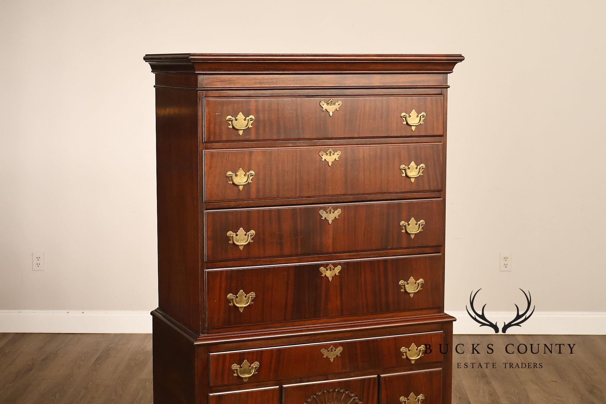 Queen Anne Style Mahogany Highboy Chest