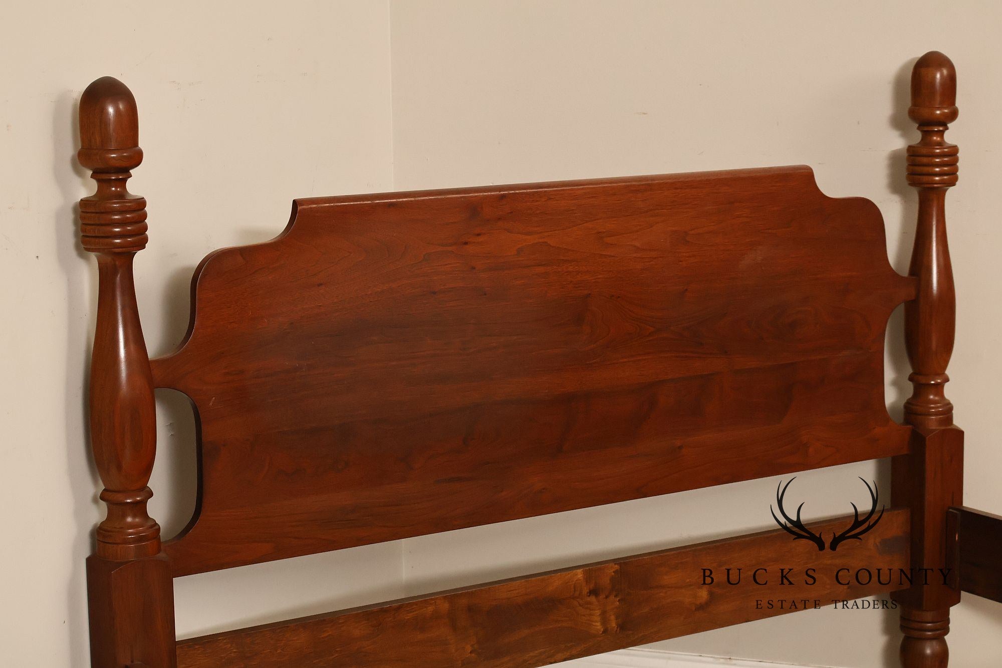 E.A. Clore & Sons Custom Walnut Queen Cannonball Bed
