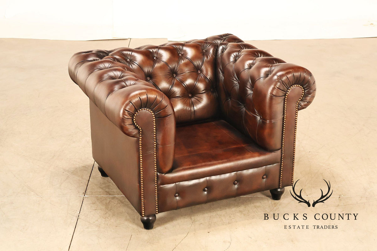 Distressed Brown Single Seater Cushion Chesterfield