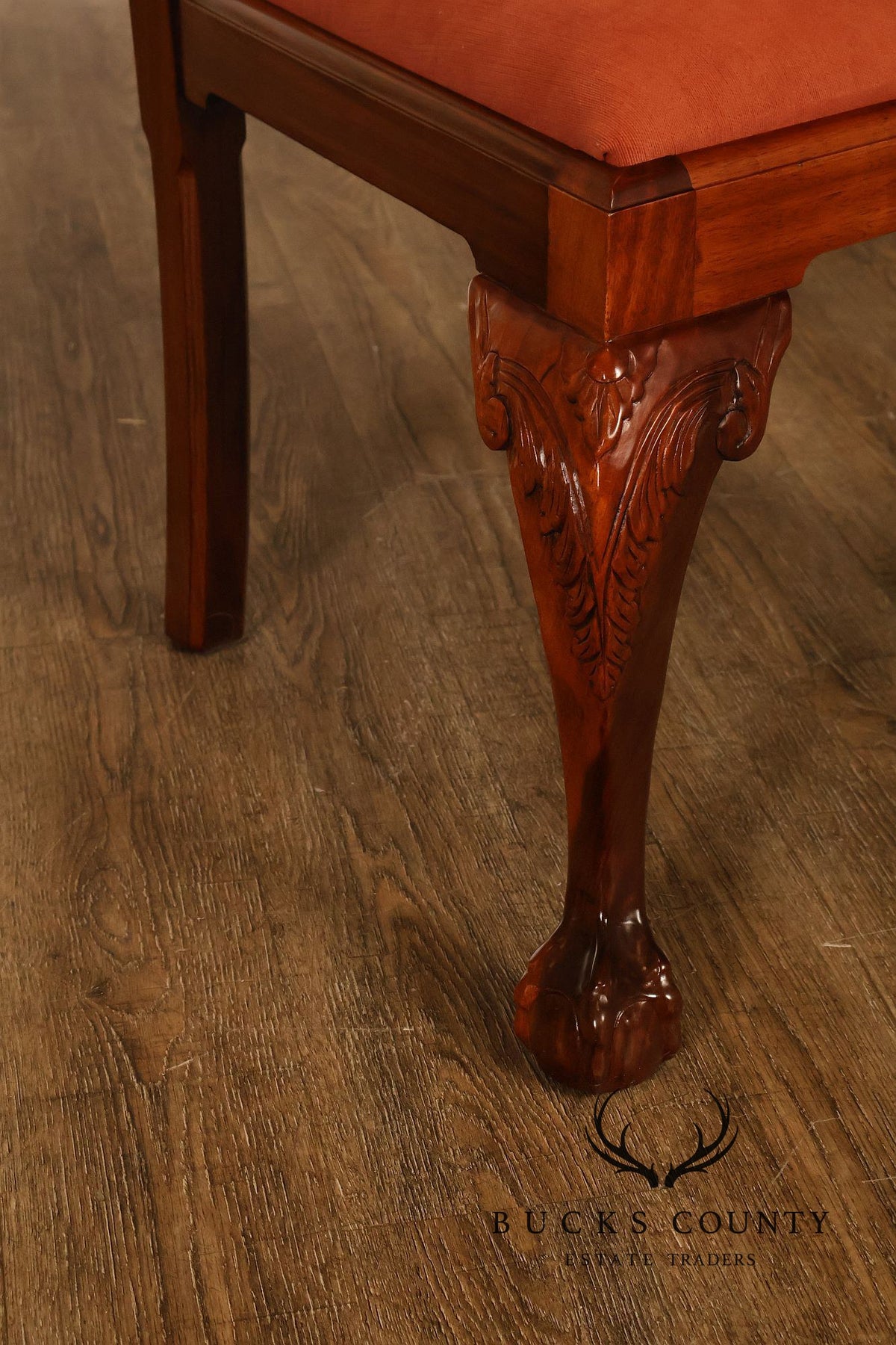 Chippendale Style Set Of 4 Carved Mahogany Side Dining Chairs