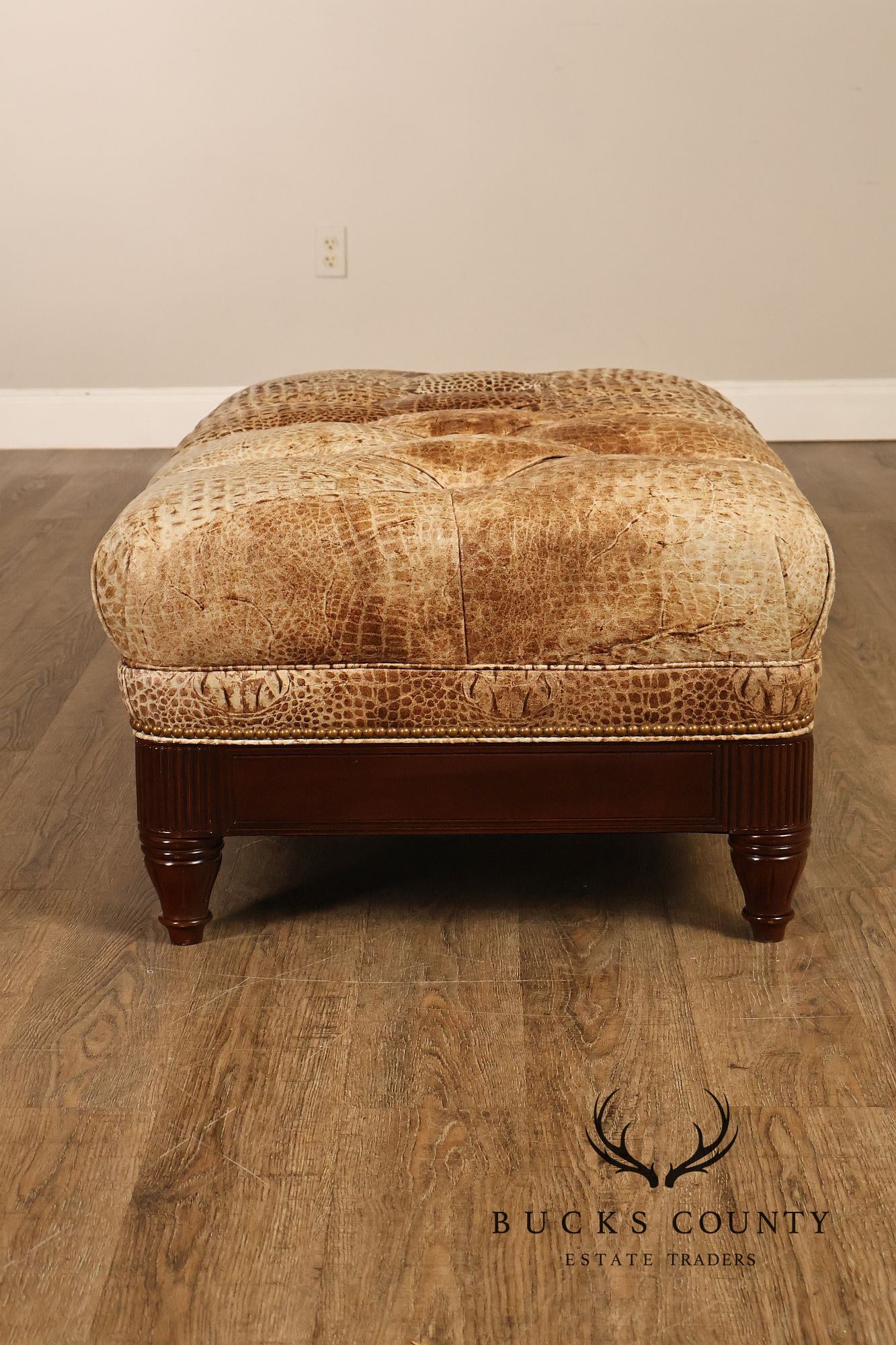 Hancock & Moore Tufted Leather "Robinson" Storage Ottoman