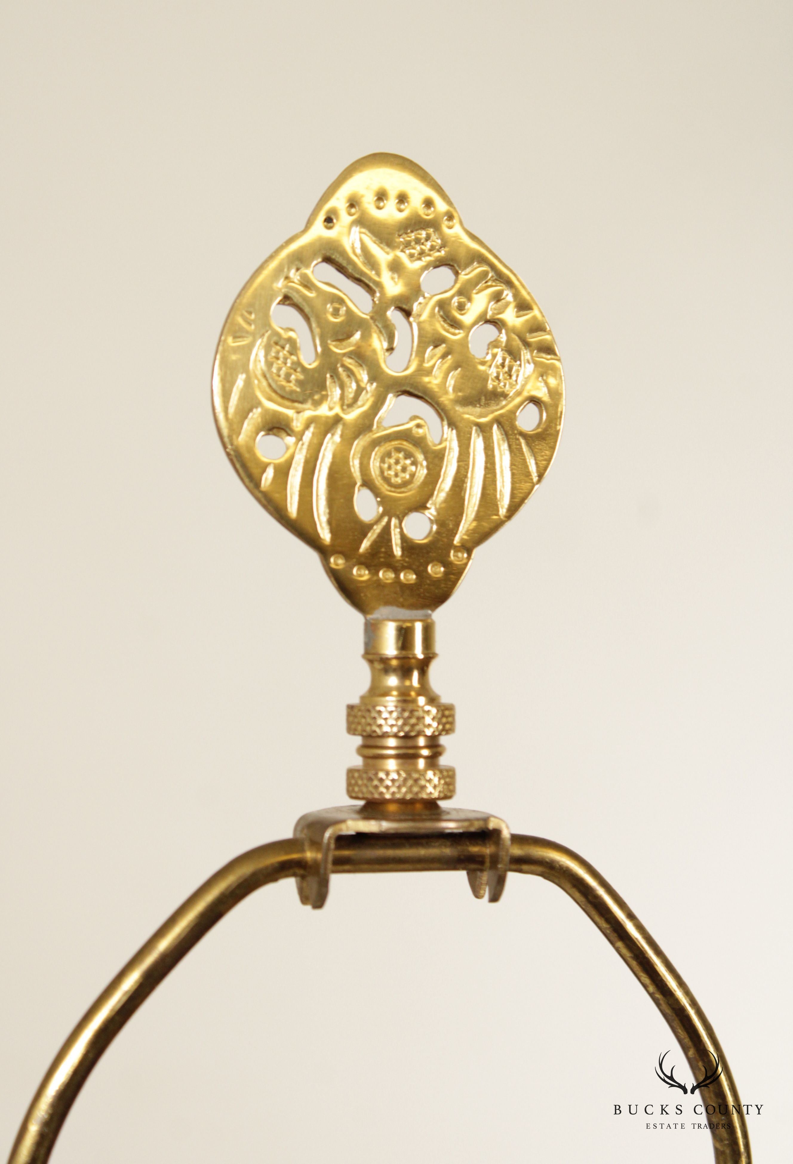 Asian Style Champlevé Enamel Bronze Table Lamp