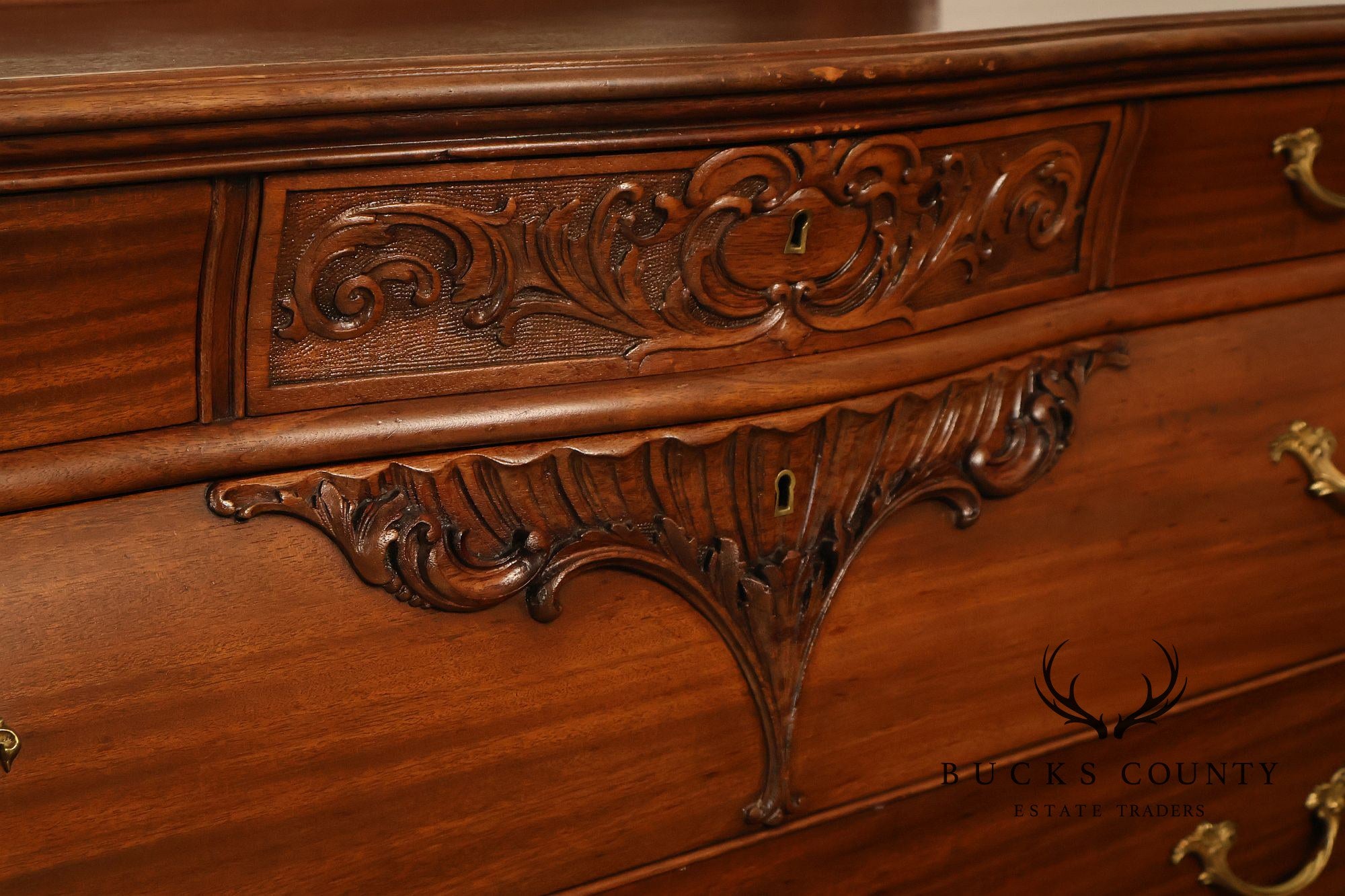 Antique R. J. Horner Carved Mahogany Dresser With Mirror