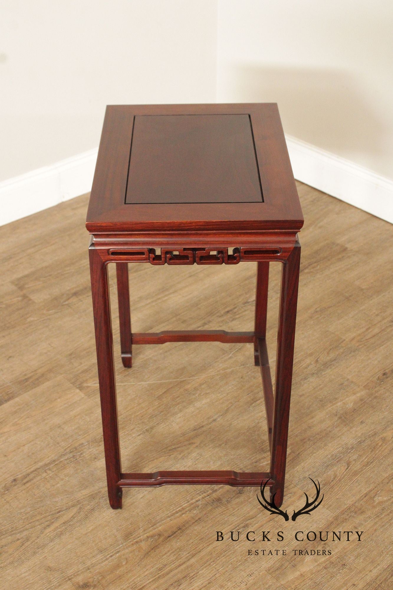 Chinese Vintage Set of Four Carved Rosewood Nesting Tables